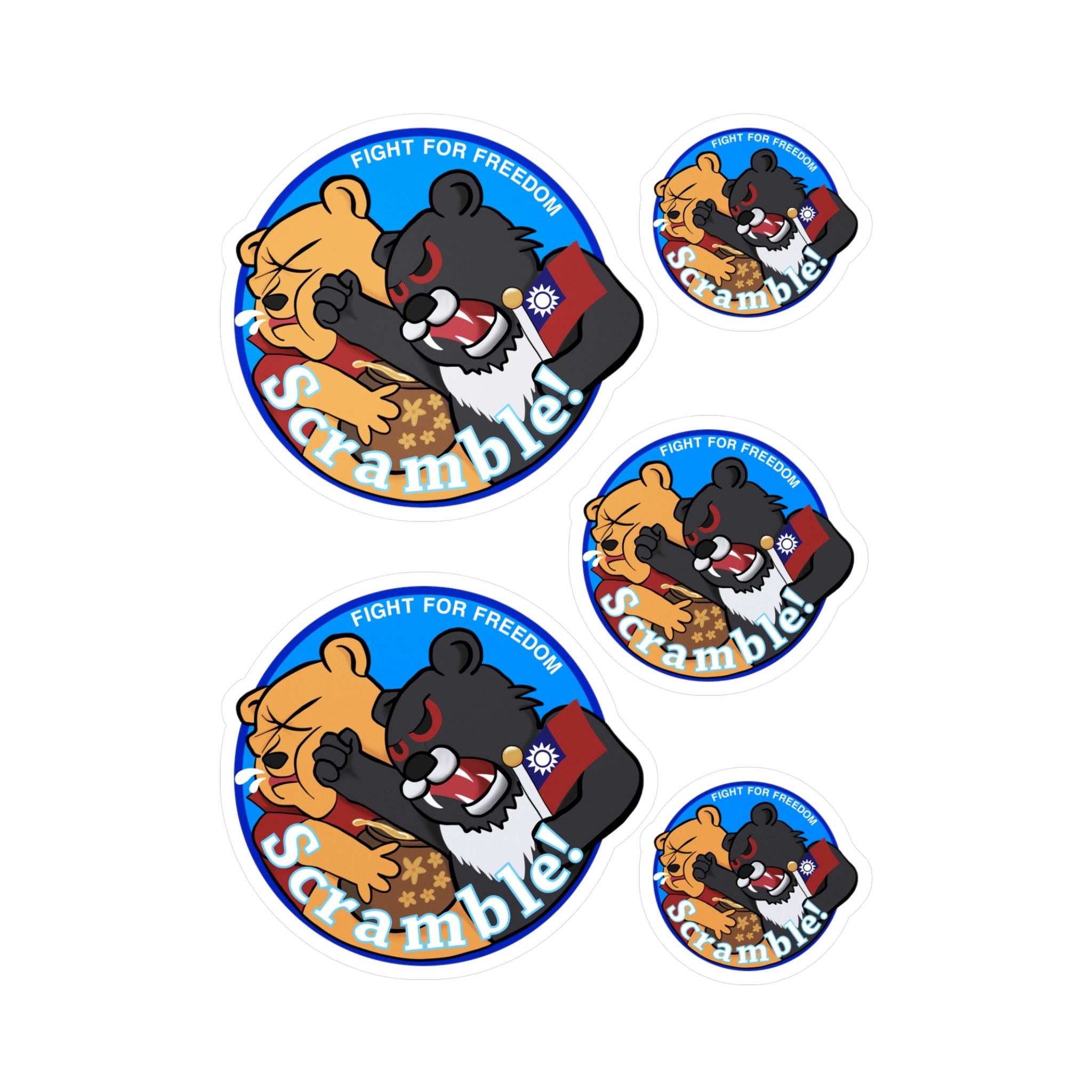 Taiwan Air Force Punching Winnie the Pooh Decal / Sticker Shirt Xi Jinping China Scramble!