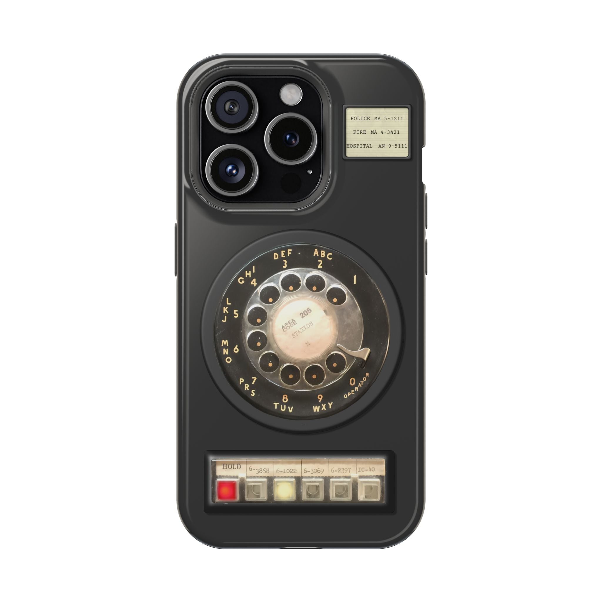 Multi Line Office Desk Phone Look MagSafe iPhone Case - Retro Rotary Dial Phone