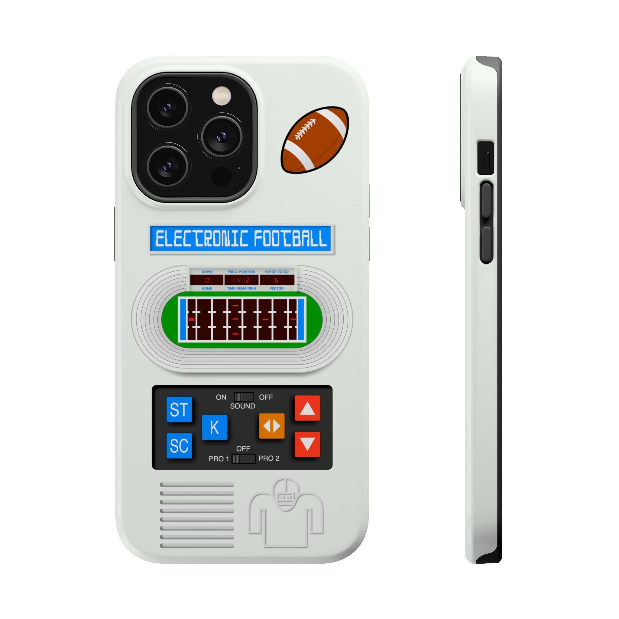 Retro Electronic Football Game Case for iPhone - Handheld Pocket LED Vintage Look - Tech Gift 17 16 15 14 13 Max Plus - MagSafe Compatible