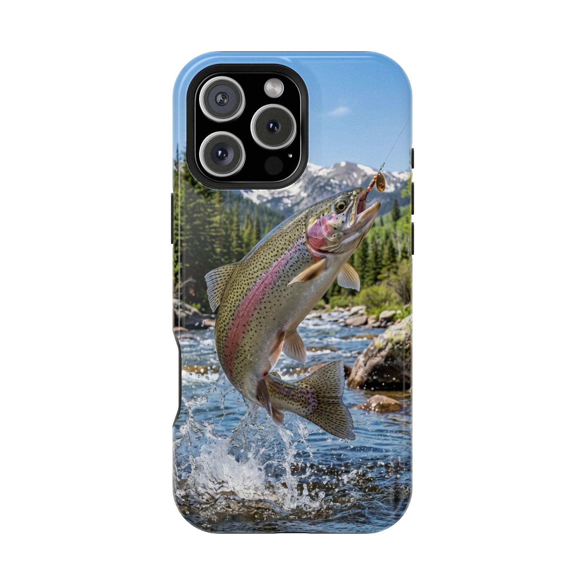 Rainbow Trout Fishing Fish Phone Case MagSafe Compatible for iPhone & Samsung Galaxy | Trout Fisherman Gift | Dual Layer Tough Case