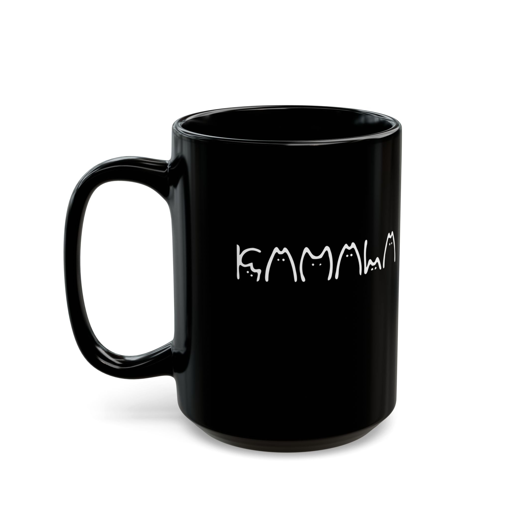 Kamila Harris Cat Lady Cat Lettering Black Mug