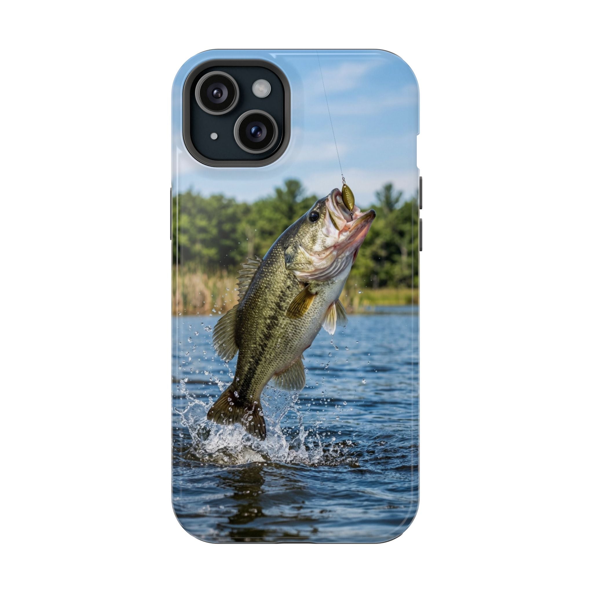 Largemouth Bass Fishing Fish Phone Case MagSafe Compatible for iPhone & Samsung Galaxy | Bass Fisherman Gift | Dual Layer Tough Case