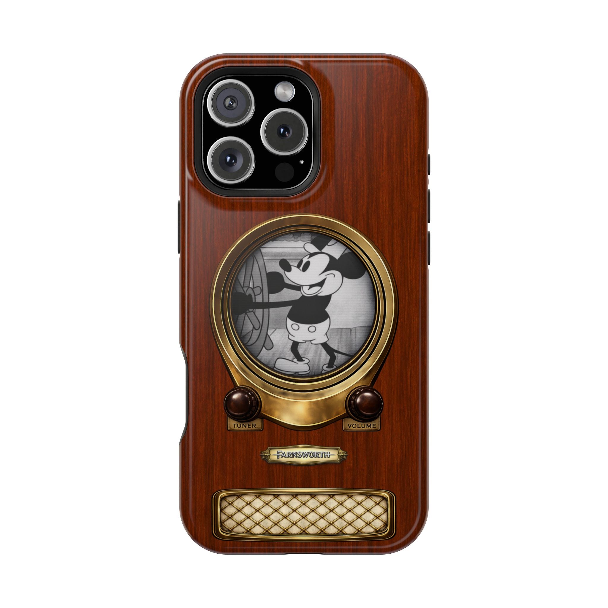 Retro Tech Antique Television MagSafe Compatible Impact-Resistant Cases for iPhone Phone Case - Steamboat Willie