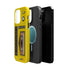Retro Cassette AM FM Radio iPhone Case, Vintage Walkman Style Phone Case, MagSafe Dual Layer Protective Case Sport Yellow