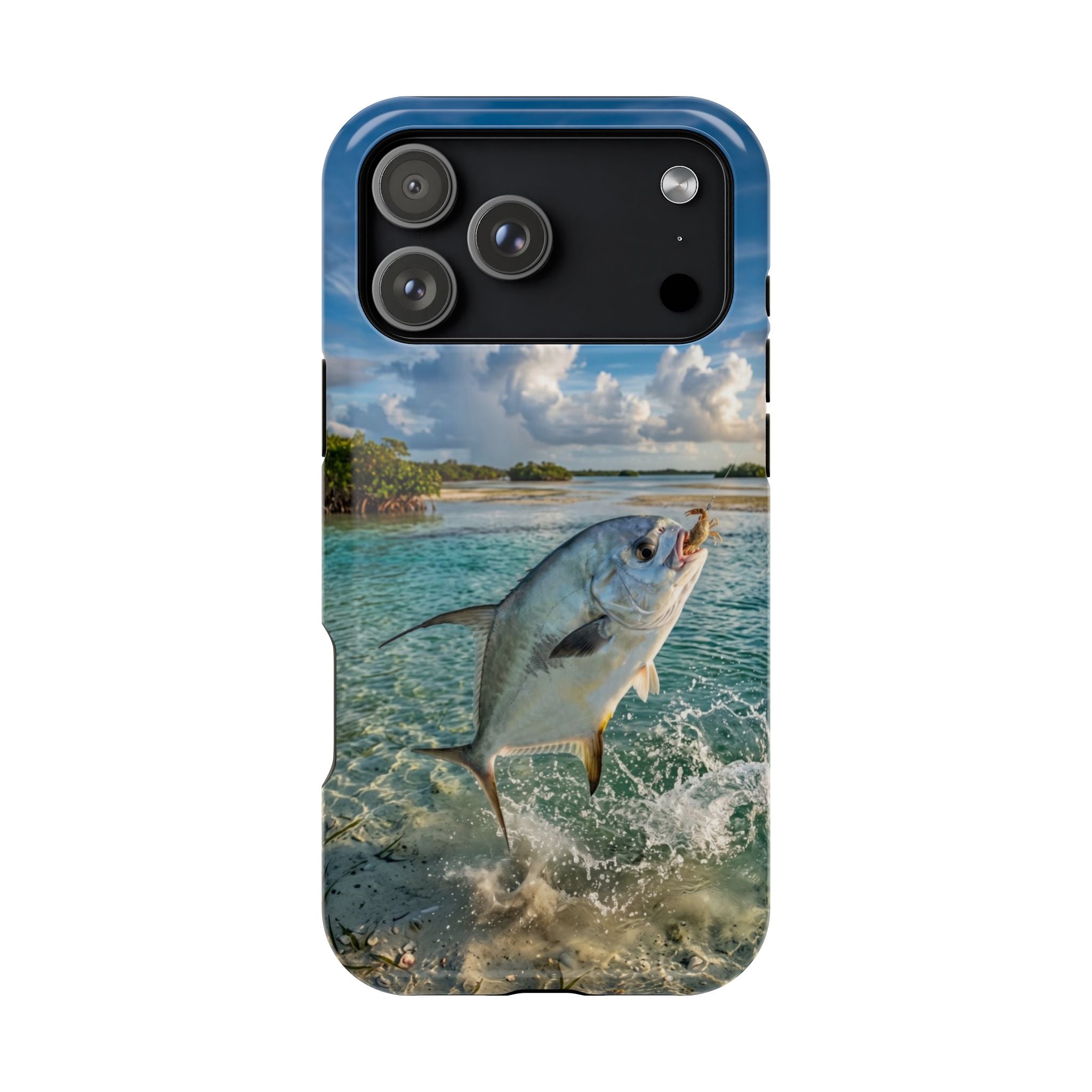 Permit Fish Fishing Phone Case MagSafe Compatible for iPhone & Samsung Galaxy | Flats Fishing Gift | Dual Layer Tough Case