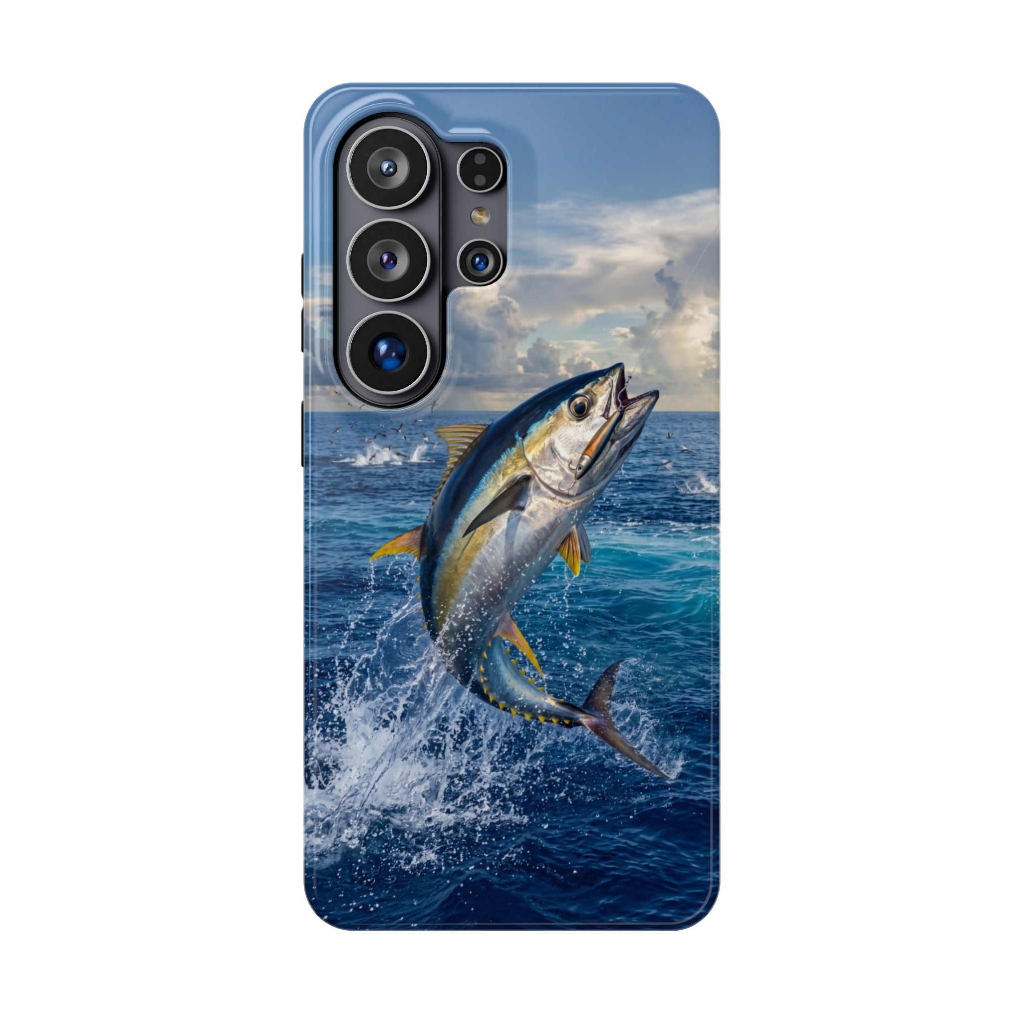 Tuna Fishing Fish Phone Case MagSafe Compatible for iPhone & Samsung Galaxy | Yellowfin Tuna Fisherman Gift | Dual Layer Tough Case