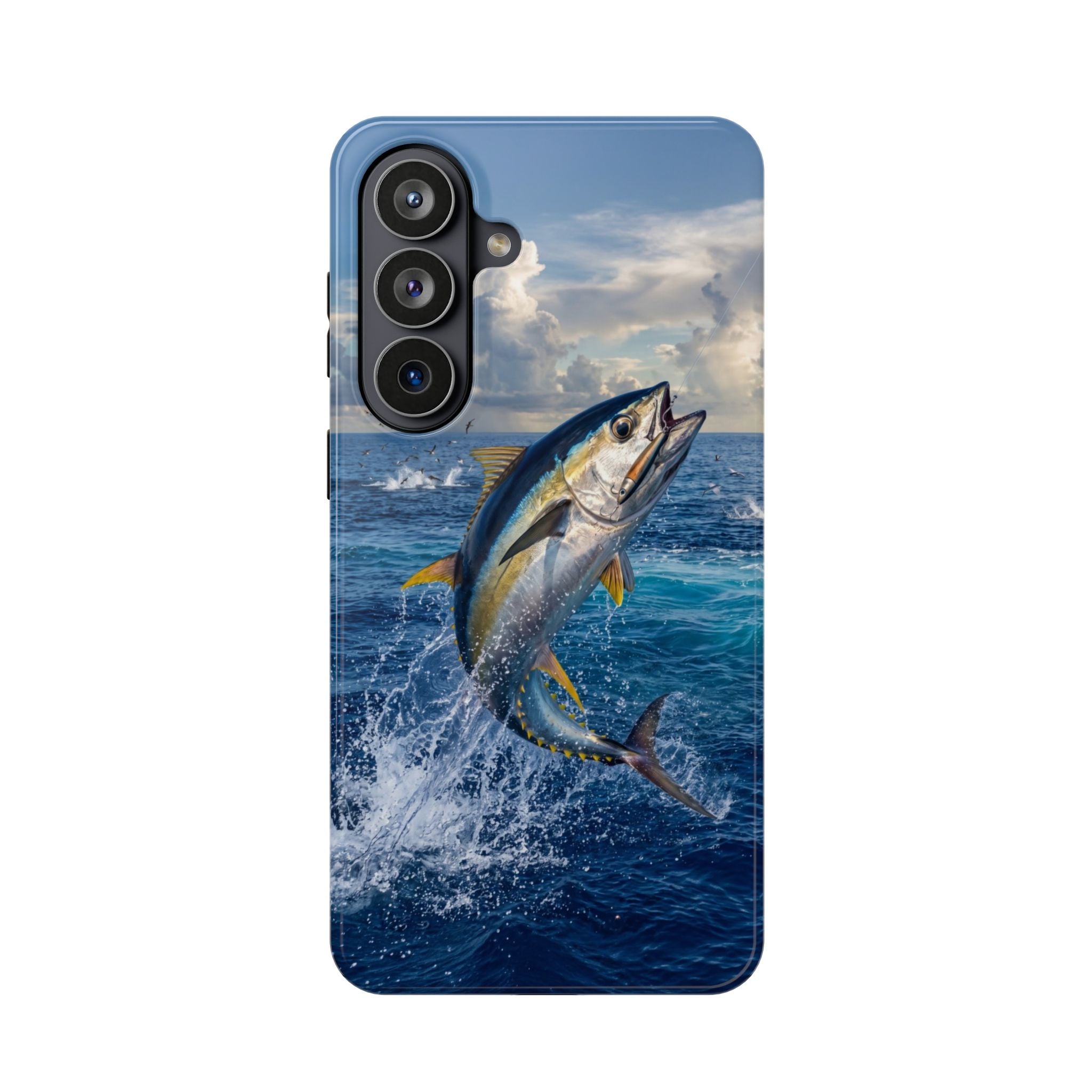 Tuna Fishing Fish Phone Case MagSafe Compatible for iPhone & Samsung Galaxy | Yellowfin Tuna Fisherman Gift | Dual Layer Tough Case