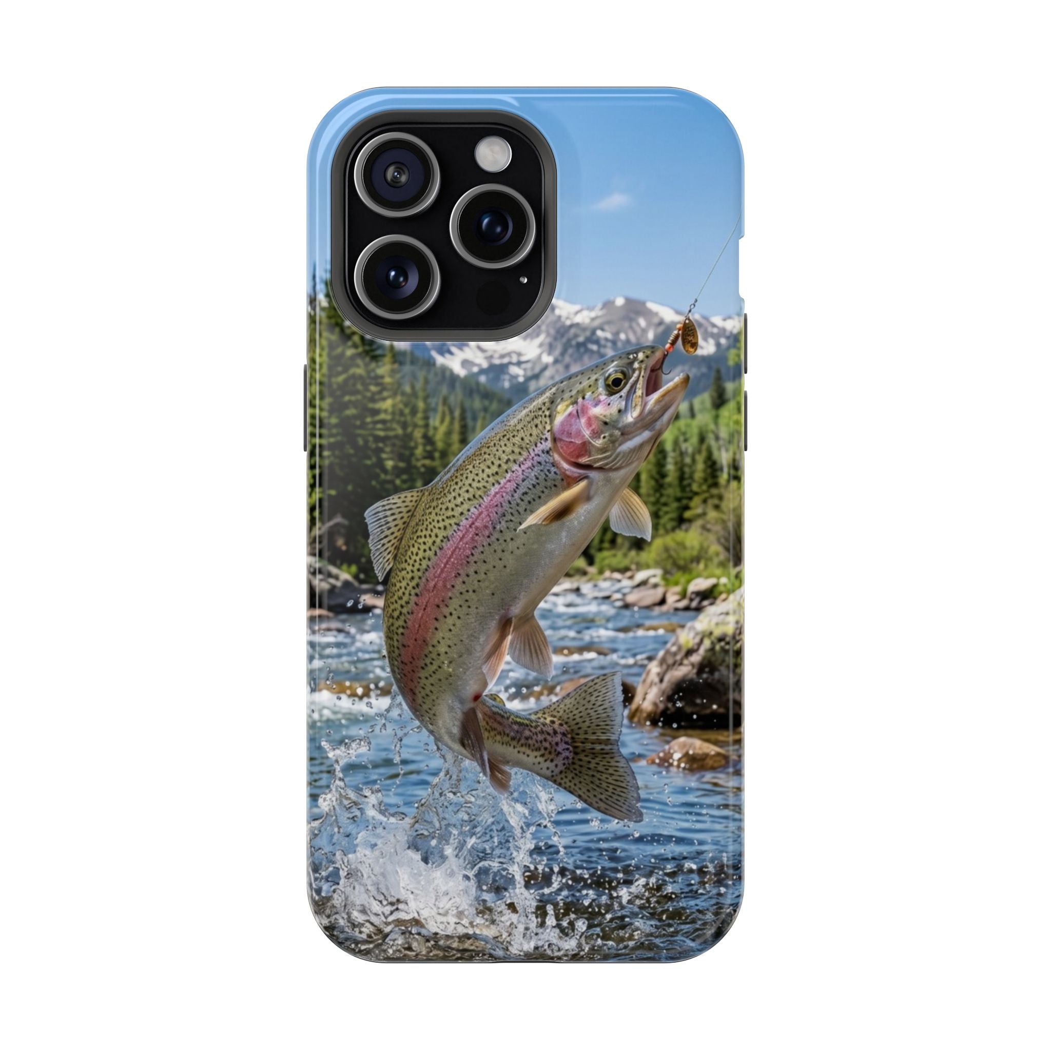 Rainbow Trout Fishing Fish Phone Case MagSafe Compatible for iPhone & Samsung Galaxy | Trout Fisherman Gift | Dual Layer Tough Case