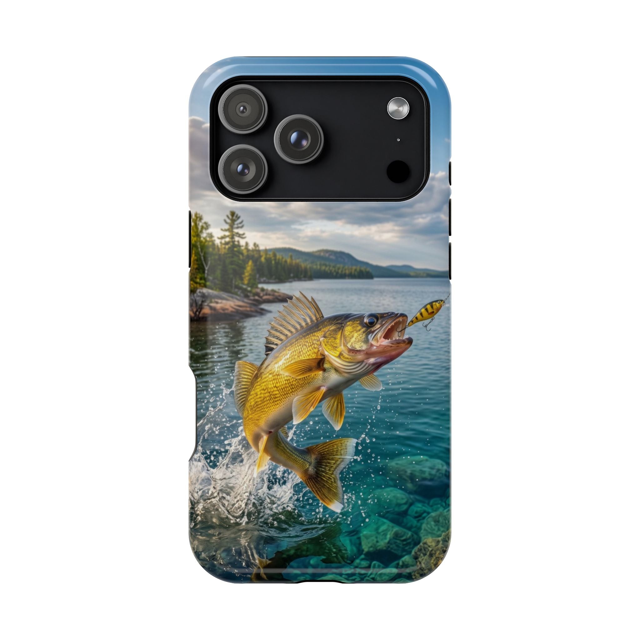 Walleye Fishing Fish Phone Case MagSafe Compatible for iPhone & Samsung Galaxy | Walleye Fisherman Gift | Dual Layer Tough Case