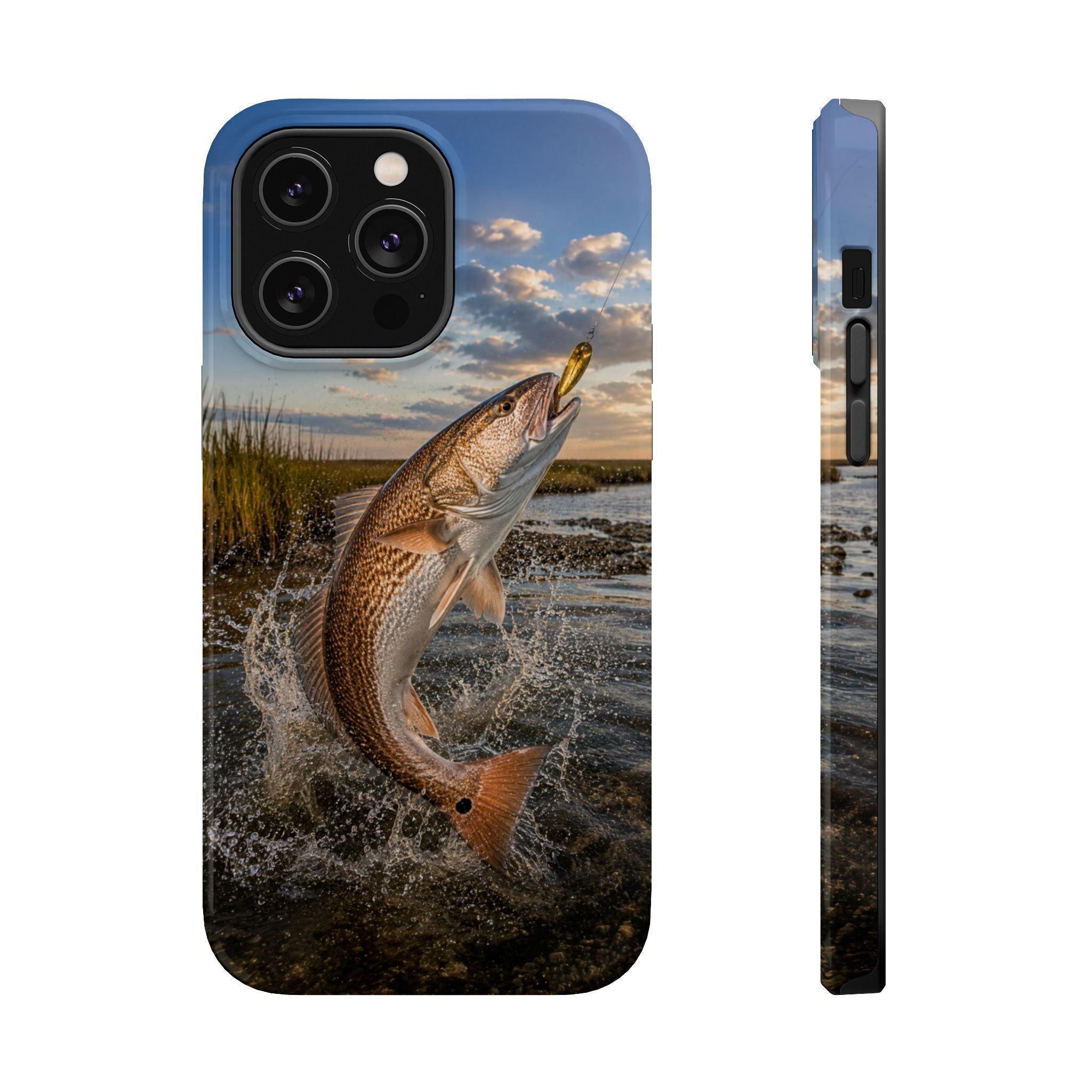 Red Drum Redfish Fishing Fish Phone Case MagSafe Compatible for iPhone & Samsung Galaxy | Redfish Fisherman Gift | Dual Layer Tough Case