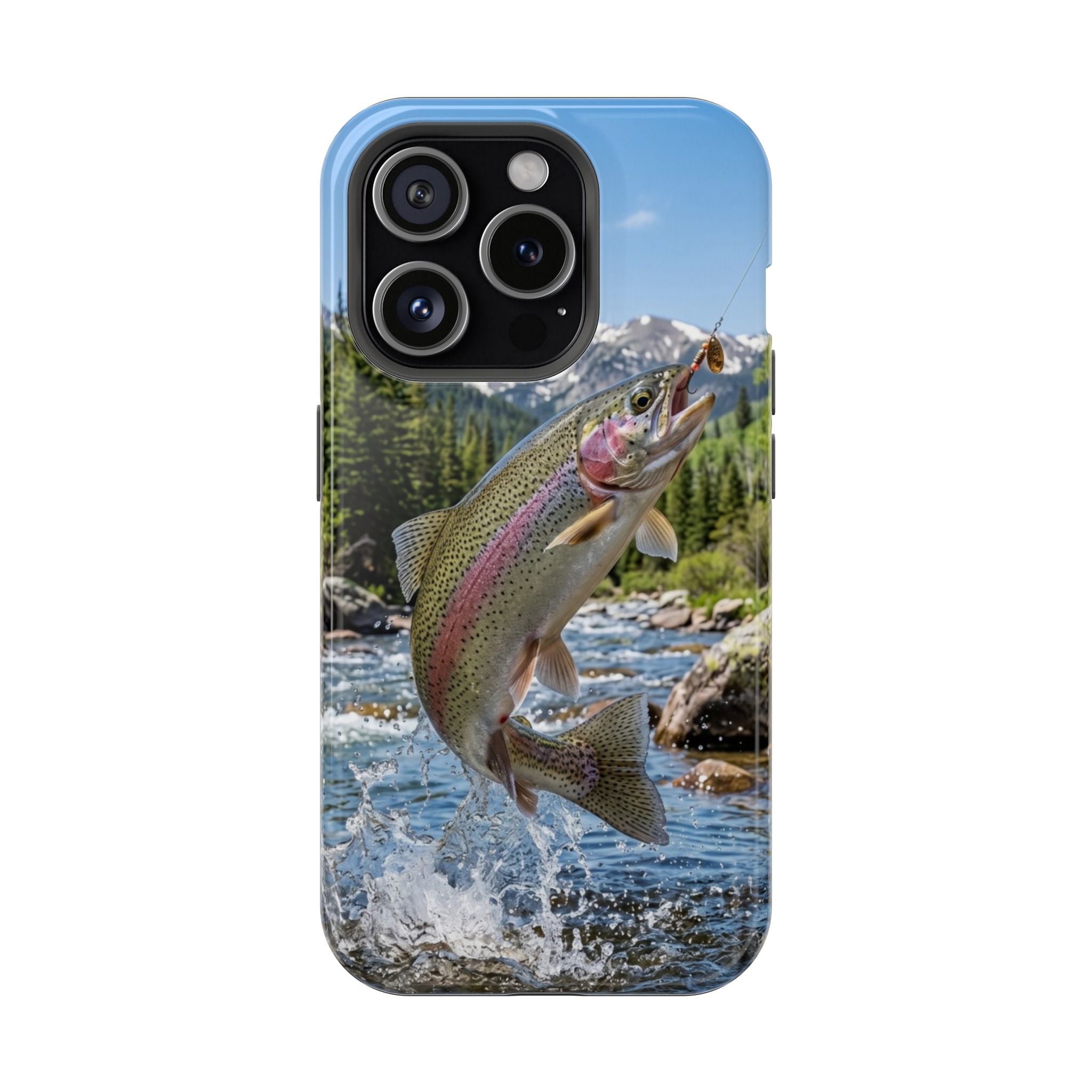 Rainbow Trout Fishing Fish Phone Case MagSafe Compatible for iPhone & Samsung Galaxy | Trout Fisherman Gift | Dual Layer Tough Case