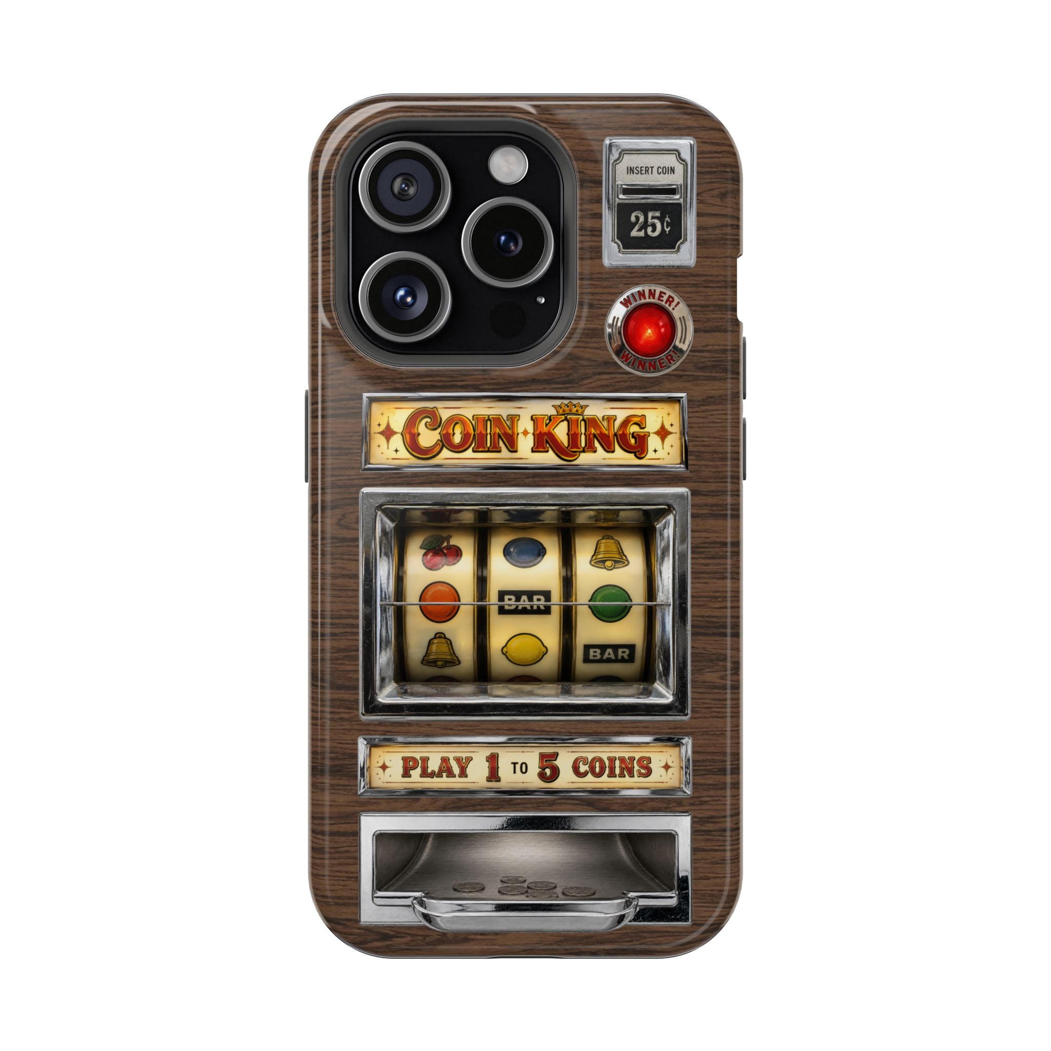 Vintage Slot Machine Phone Case, MagSafe Compatible, Retro Mechanical Casino Tech, Gambler Gift - Duel Layer Impact Protection