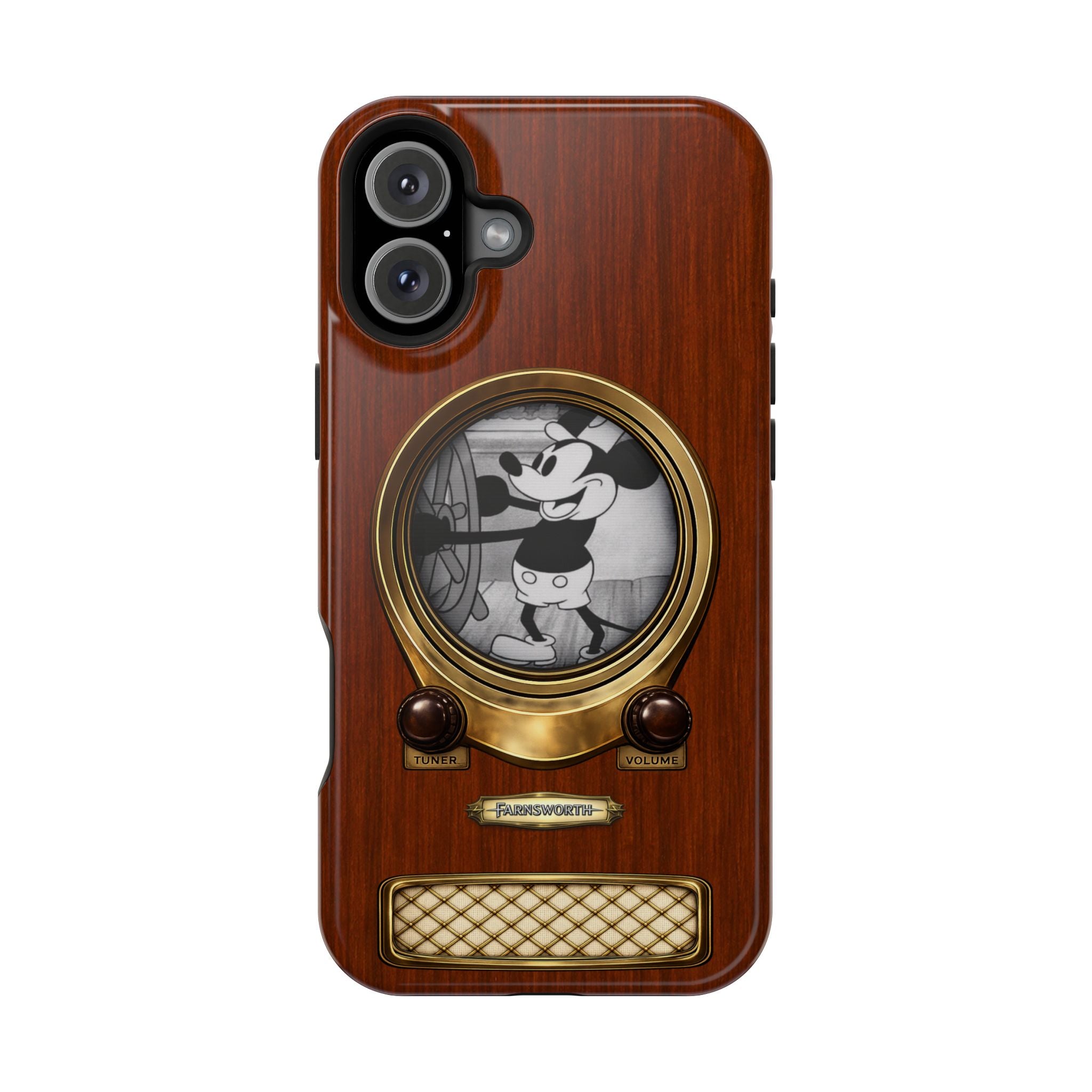 Retro Tech Antique Television MagSafe Compatible Impact-Resistant Cases for iPhone Phone Case - Steamboat Willie