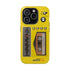 Retro Cassette AM FM Radio iPhone Case, Vintage Walkman Style Phone Case, MagSafe Dual Layer Protective Case Sport Yellow