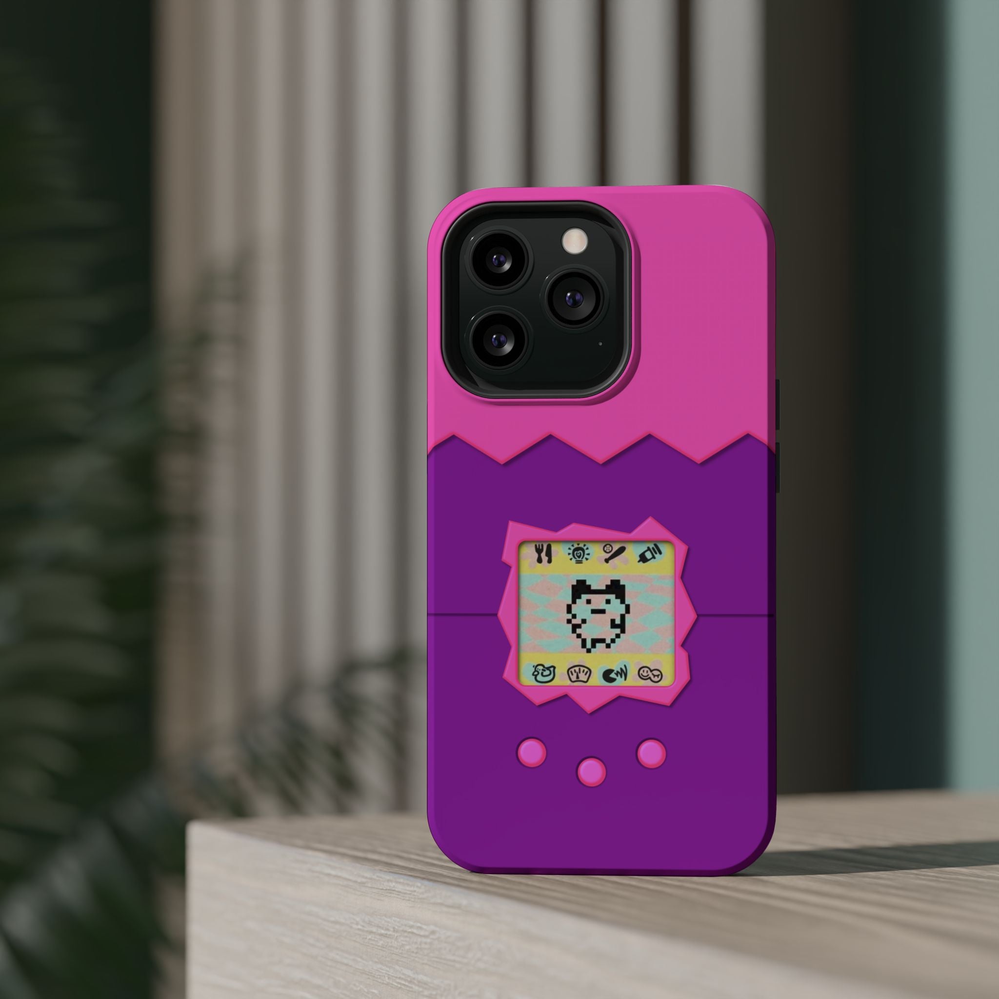 Virtual Pet Magnetic iPhone MagSafe Compatible Impact-Resistant Case Retro 90s