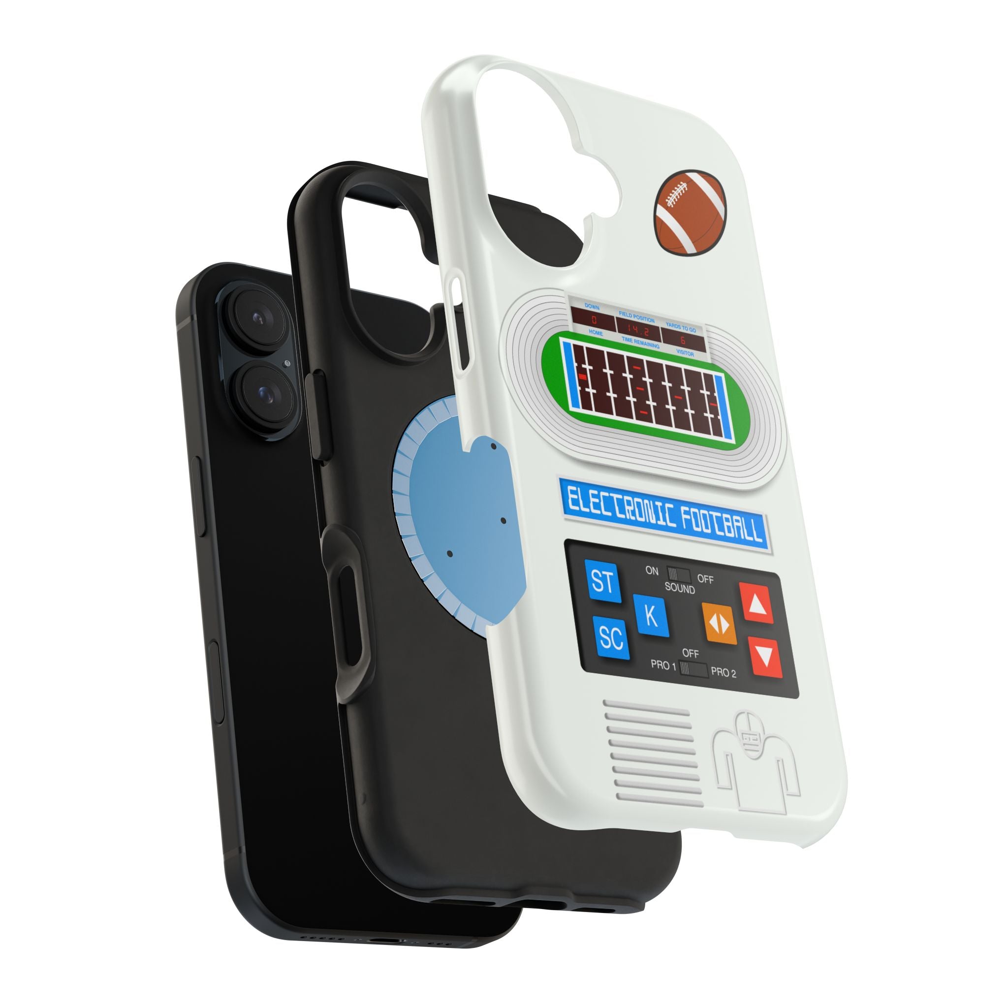 Retro Electronic Football Game Case for iPhone - Handheld Pocket LED Vintage Look - Tech Gift 17 16 15 14 13 Max Plus - MagSafe Compatible