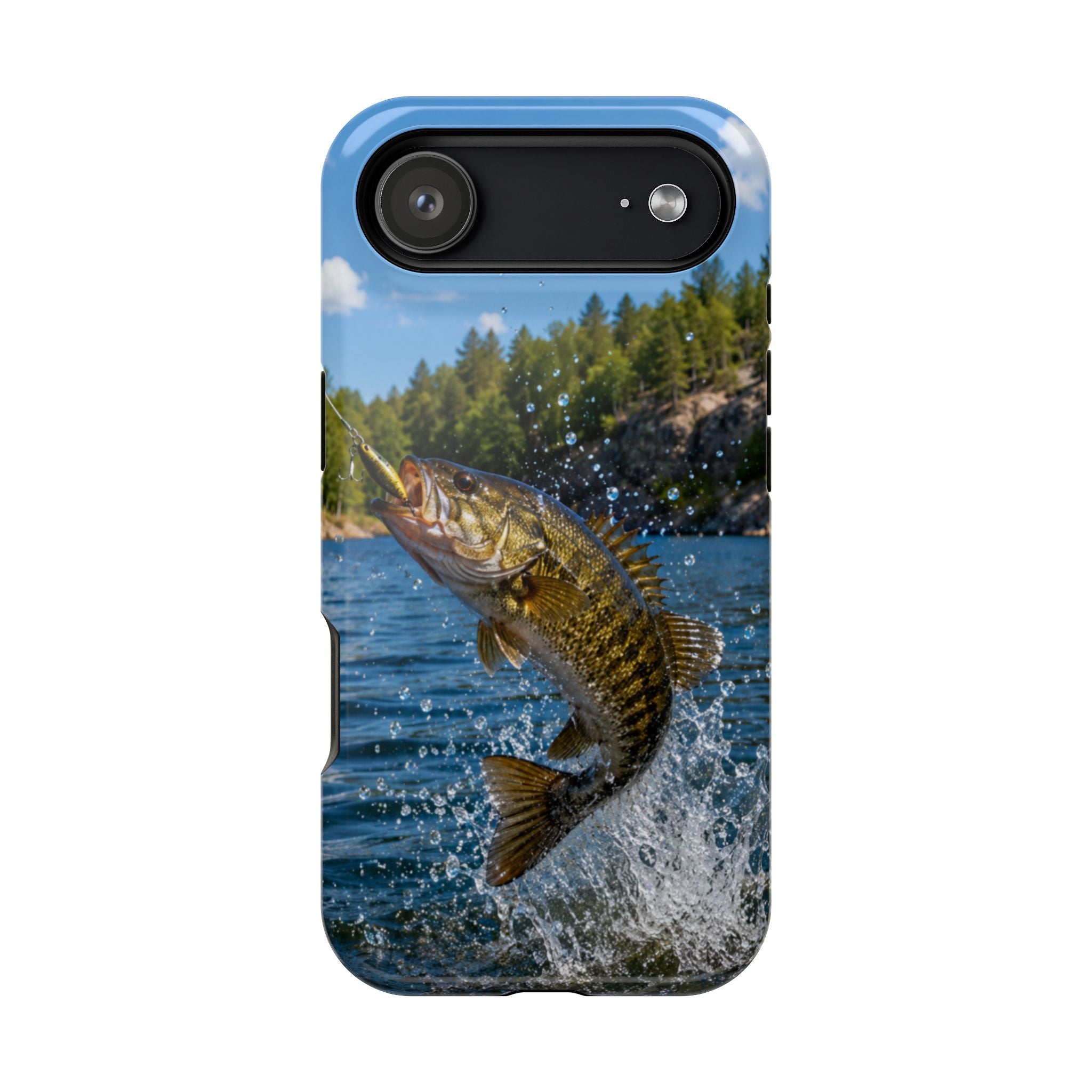 Smallmouth Bass Fishing Fish Phone Case MagSafe Compatible for iPhone & Samsung Galaxy | Bass Fisherman Gift | Dual Layer Tough Case