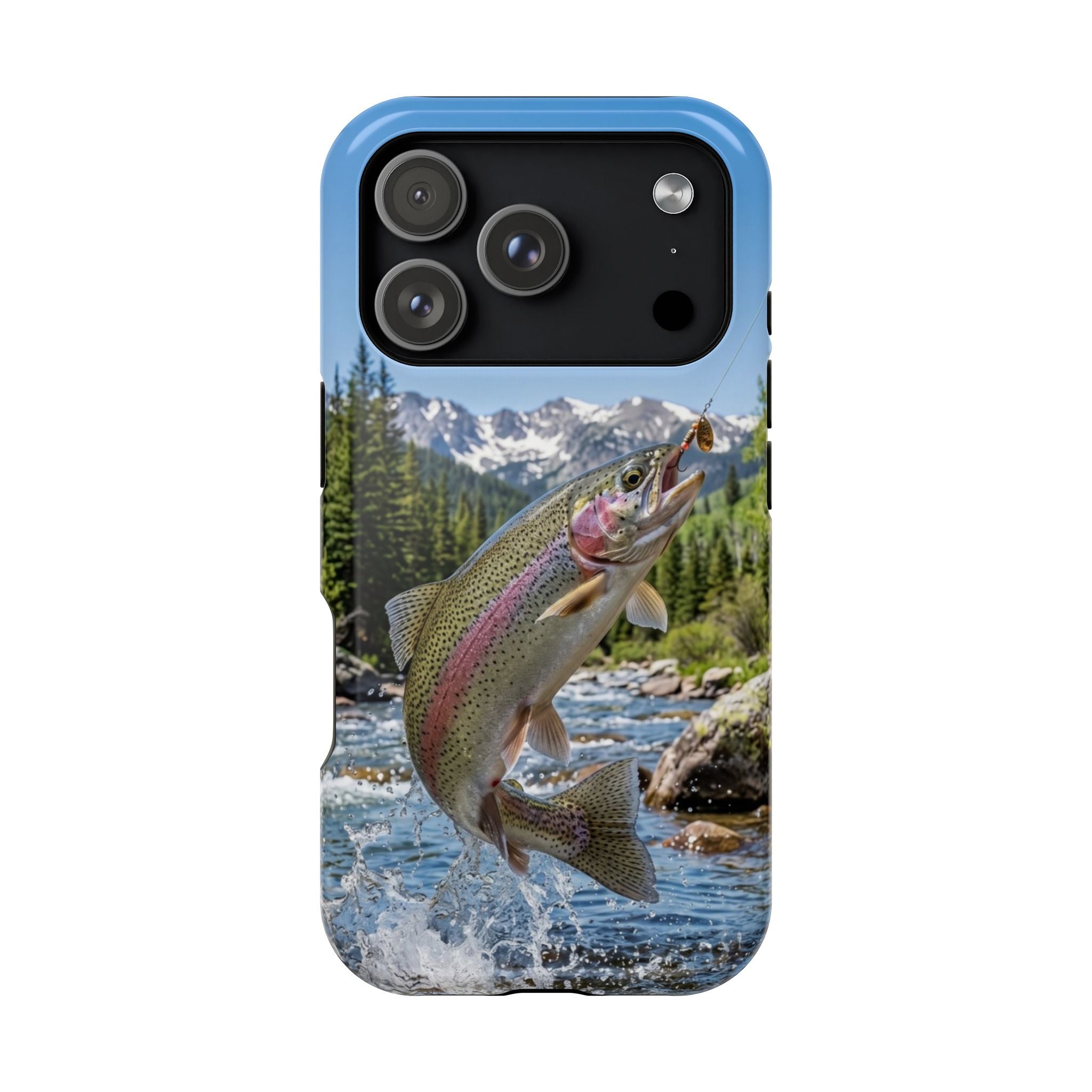 Rainbow Trout Fishing Fish Phone Case MagSafe Compatible for iPhone & Samsung Galaxy | Trout Fisherman Gift | Dual Layer Tough Case