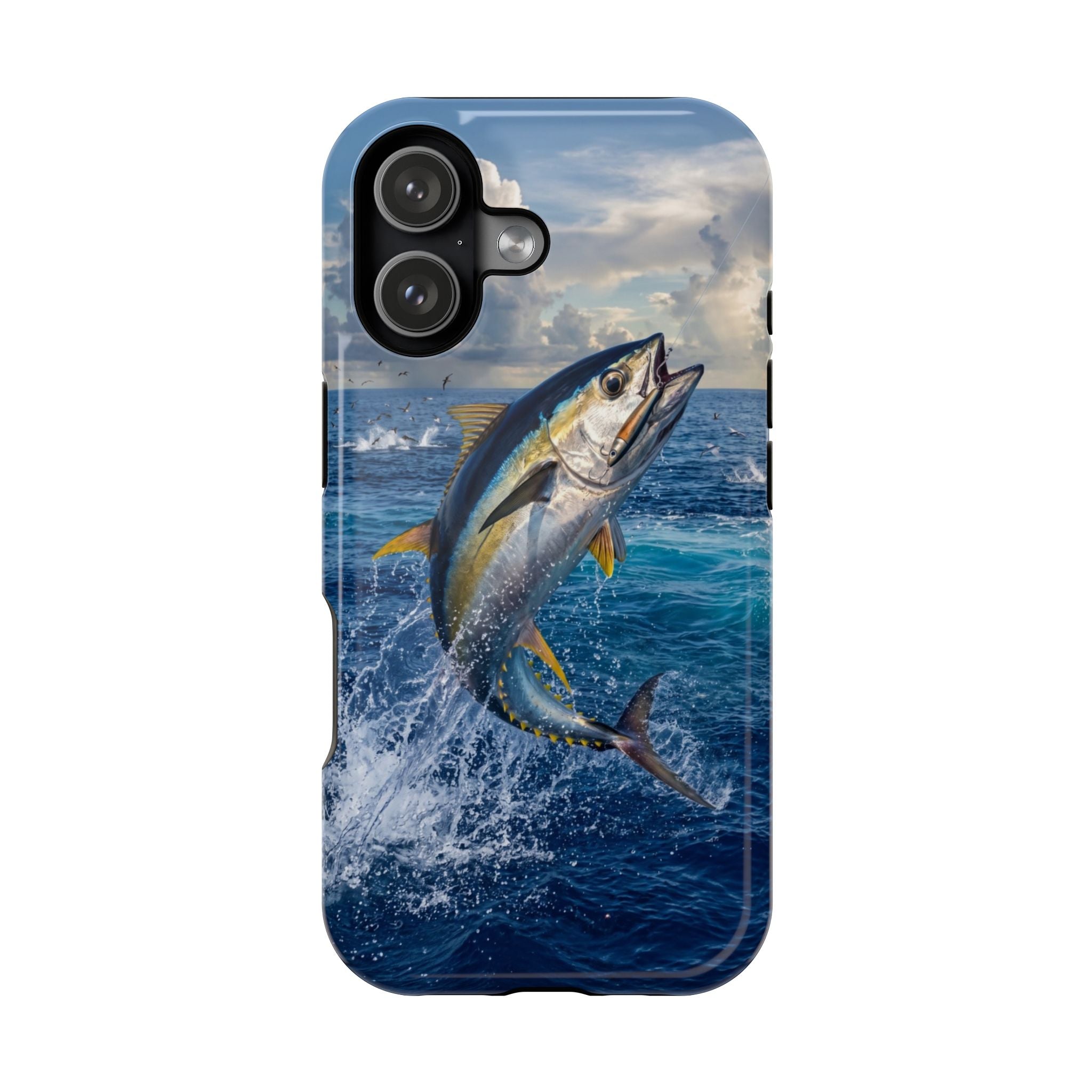 Tuna Fishing Fish Phone Case MagSafe Compatible for iPhone & Samsung Galaxy | Yellowfin Tuna Fisherman Gift | Dual Layer Tough Case
