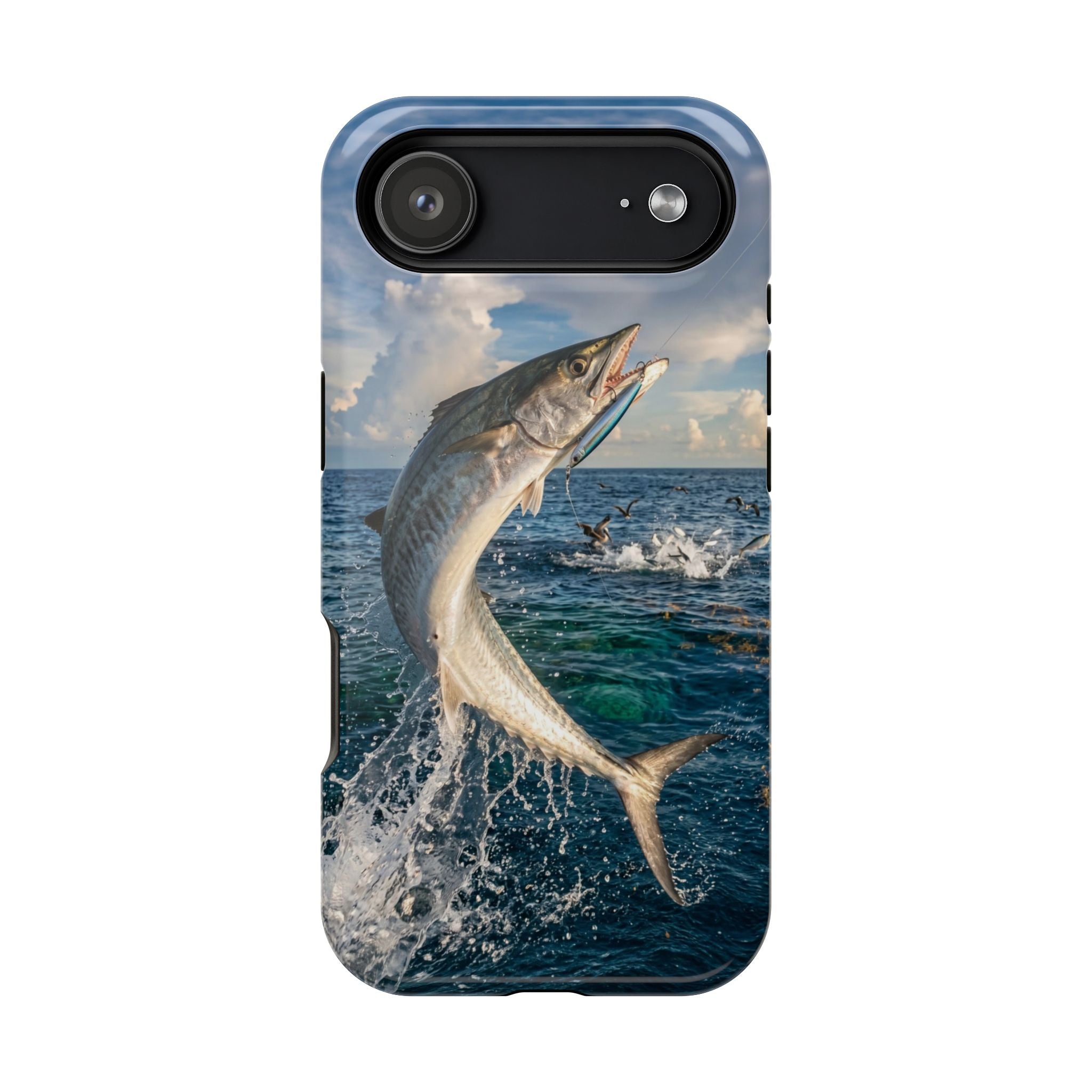 Kingfish King Mackerel Fishing Phone Case MagSafe Compatible for iPhone & Samsung Galaxy | Fisherman Gift | Dual Layer Tough Case