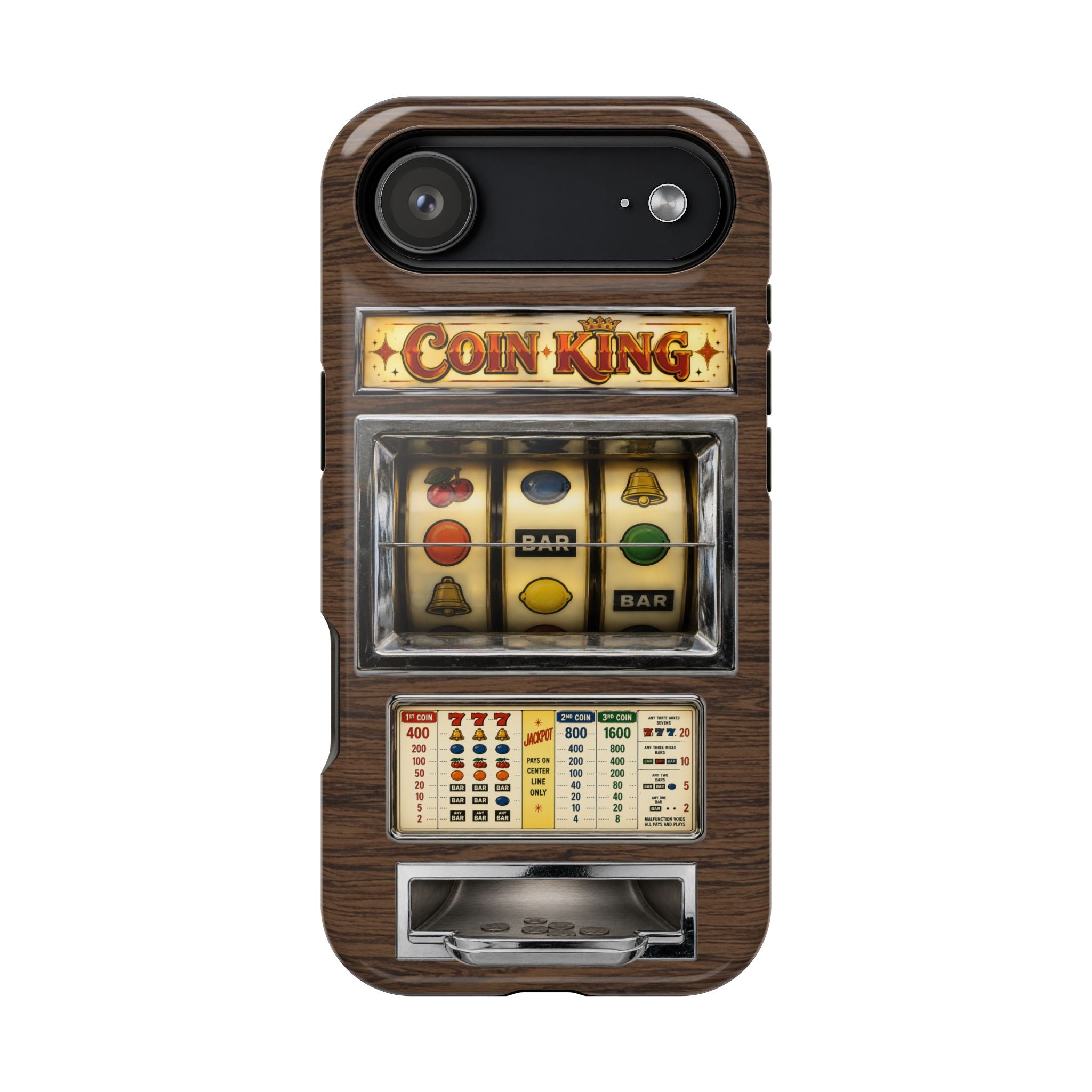 Vintage Slot Machine Phone Case, MagSafe Compatible, Retro Mechanical Casino Tech, Gambler Gift - Duel Layer Impact Protection