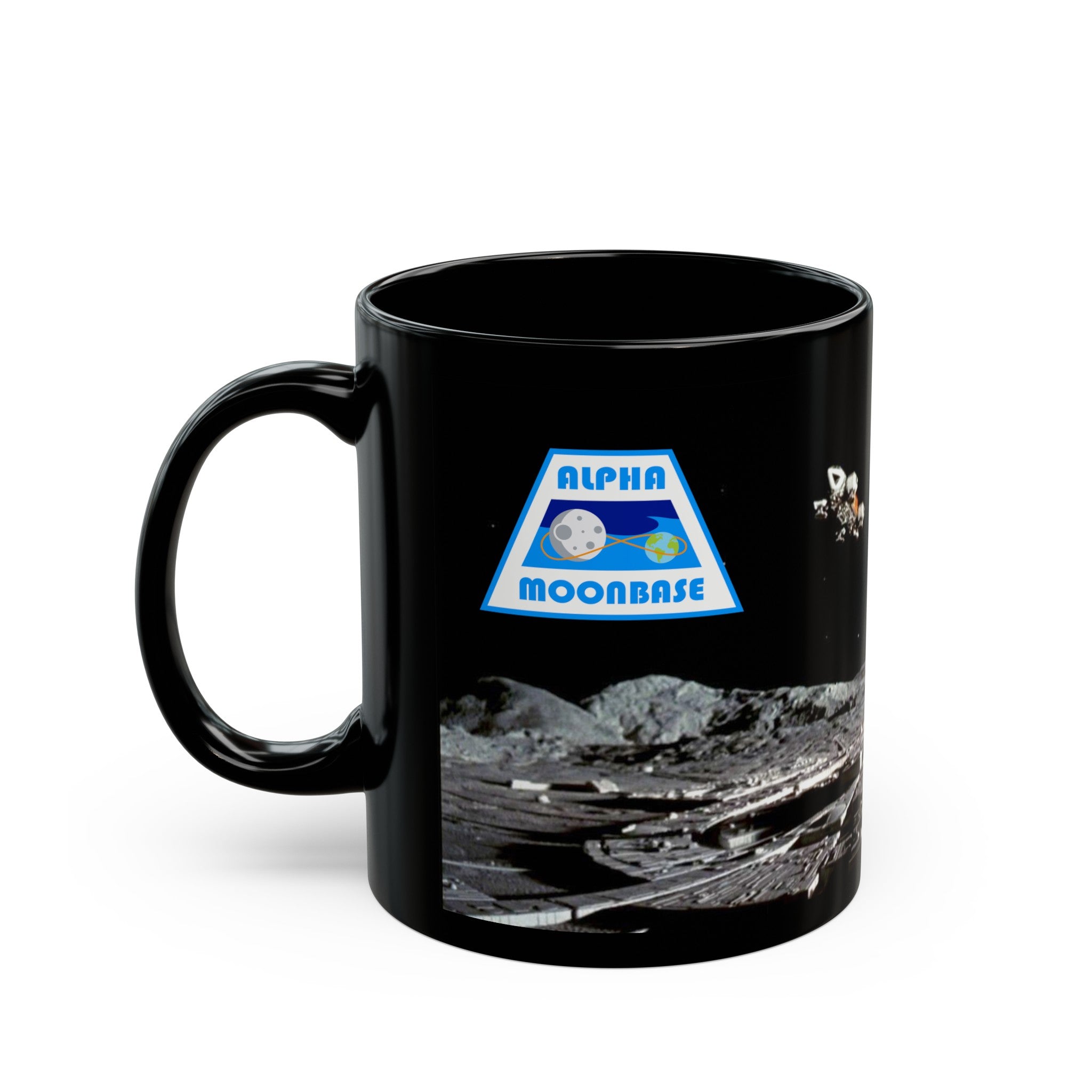 1999 Alpha Moonbase Black Mug (11oz, 15oz) Space