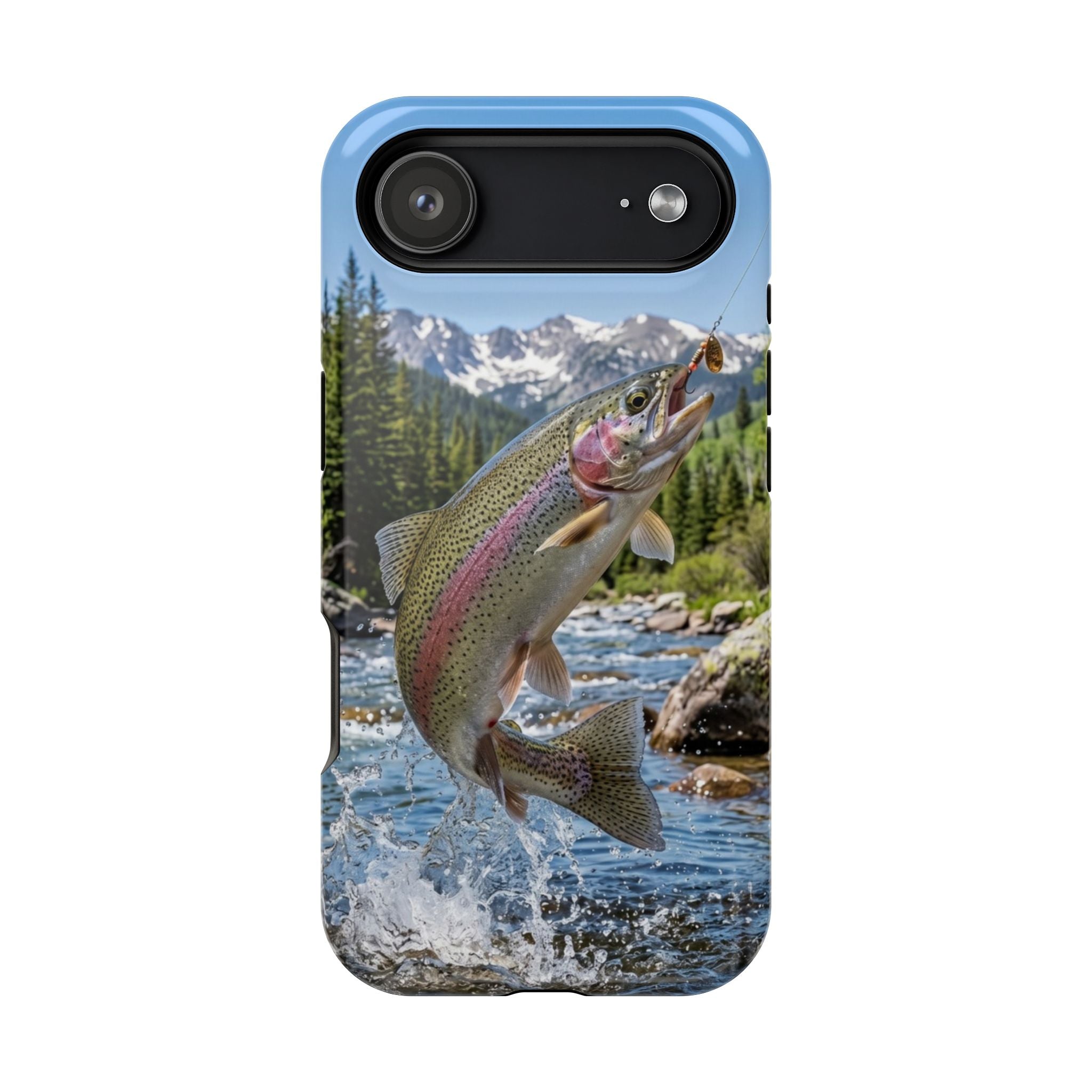 Rainbow Trout Fishing Fish Phone Case MagSafe Compatible for iPhone & Samsung Galaxy | Trout Fisherman Gift | Dual Layer Tough Case