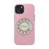 Retro Pink Princess Phone Look MagSafe Compatible iPhone Case Rotary Dial Nostalgia