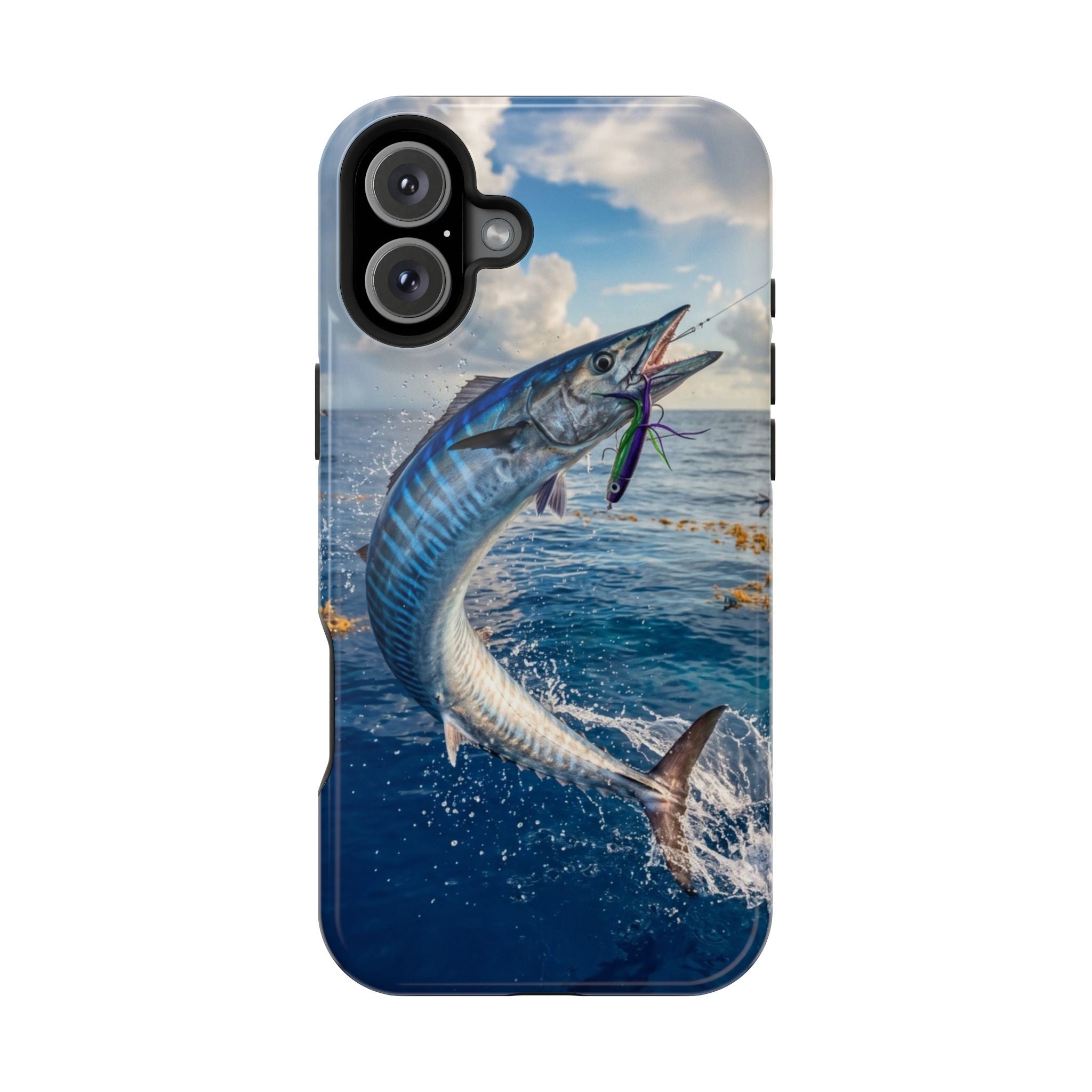 Wahoo Fishing Fish Phone Case MagSafe Compatible for iPhone & Samsung Galaxy | Wahoo Fisherman Gift | Dual Layer Tough Case
