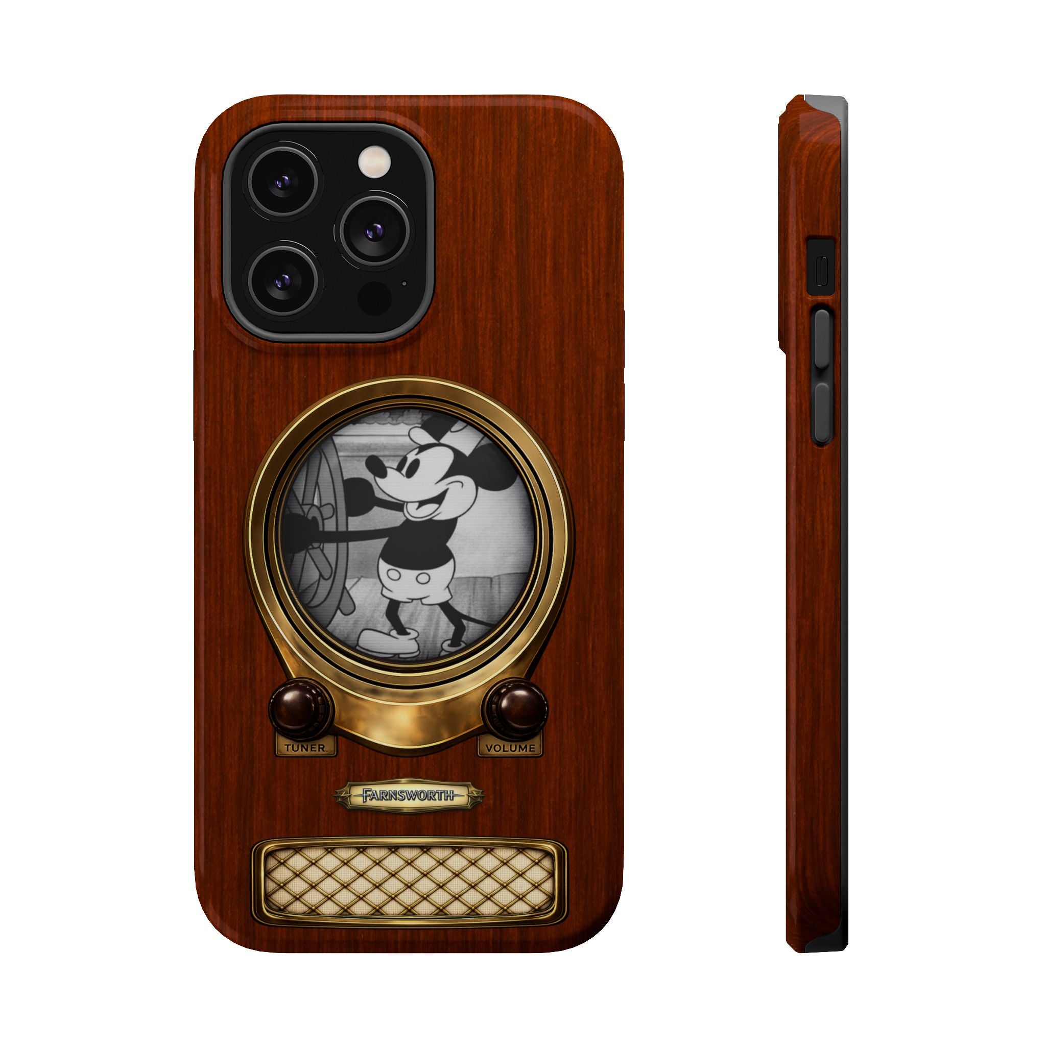 Retro Tech Antique Television MagSafe Compatible Impact-Resistant Cases for iPhone Phone Case - Steamboat Willie