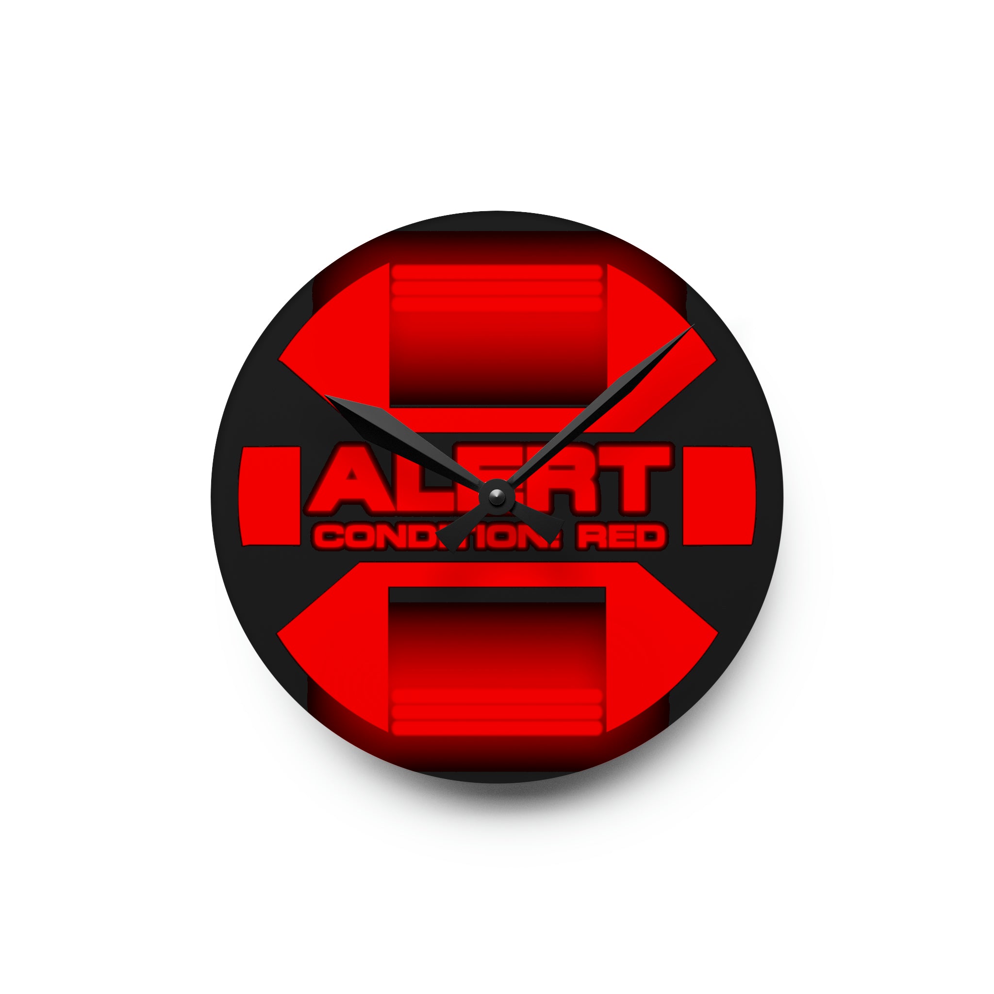 Red Alert Acrylic Wall Clock