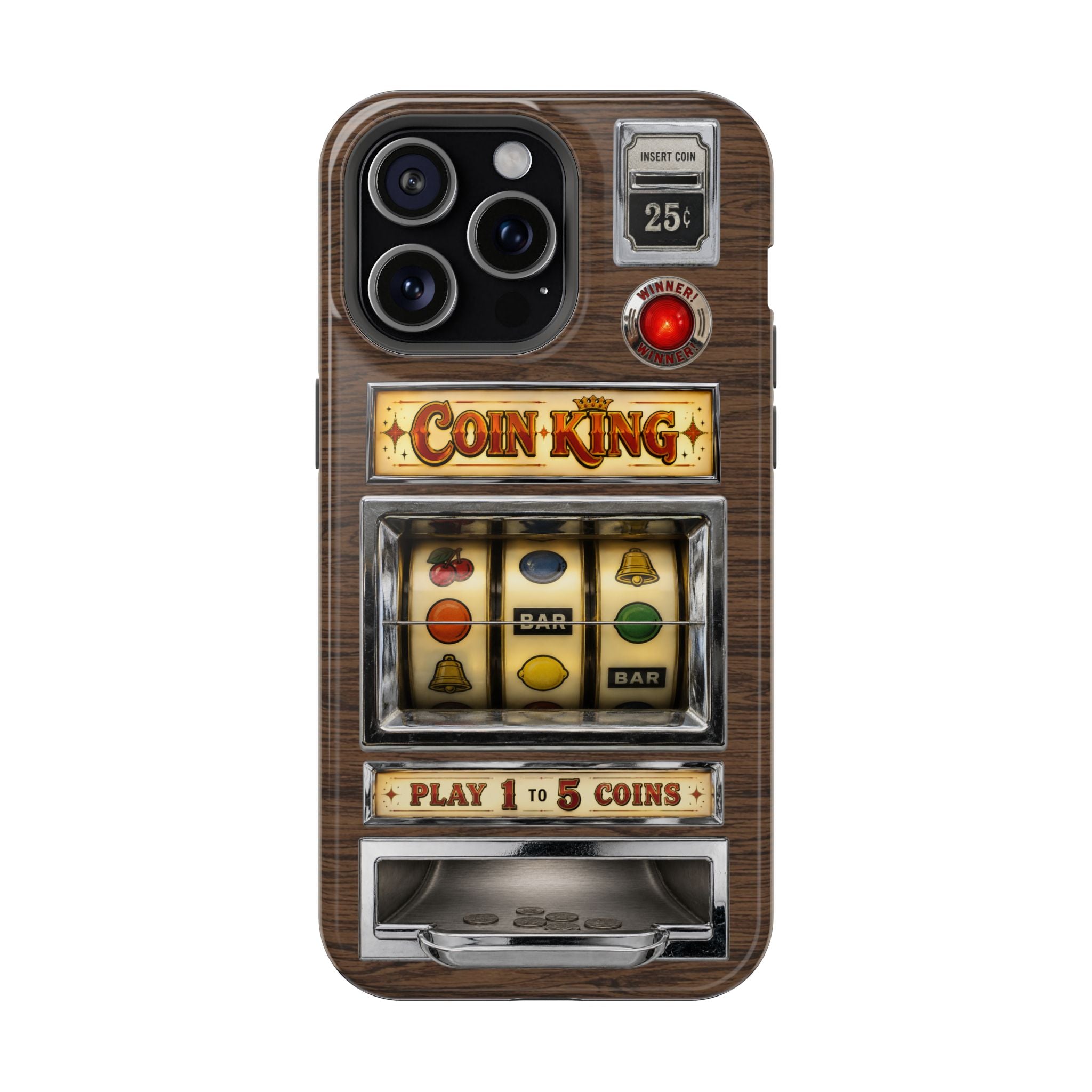 Vintage Slot Machine Phone Case, MagSafe Compatible, Retro Mechanical Casino Tech, Gambler Gift - Duel Layer Impact Protection