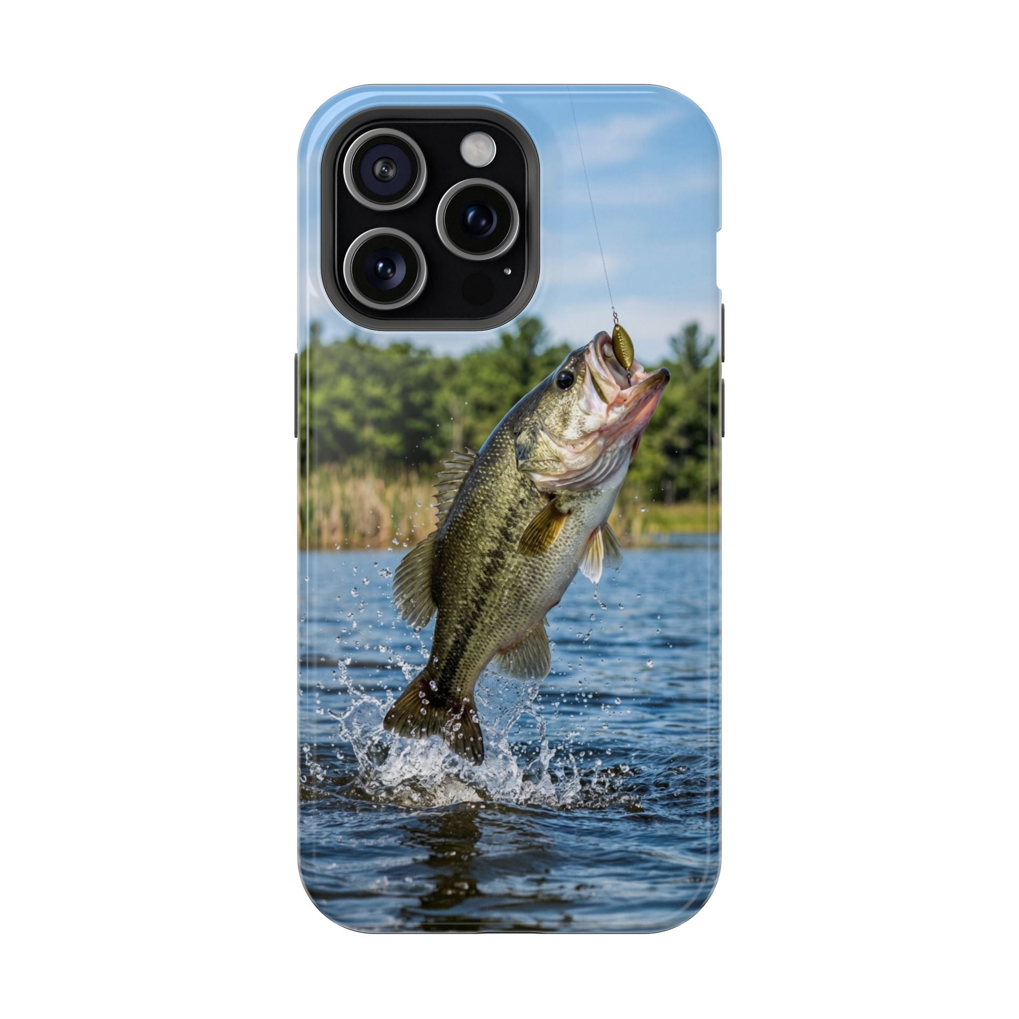 Largemouth Bass Fishing Fish Phone Case MagSafe Compatible for iPhone & Samsung Galaxy | Bass Fisherman Gift | Dual Layer Tough Case