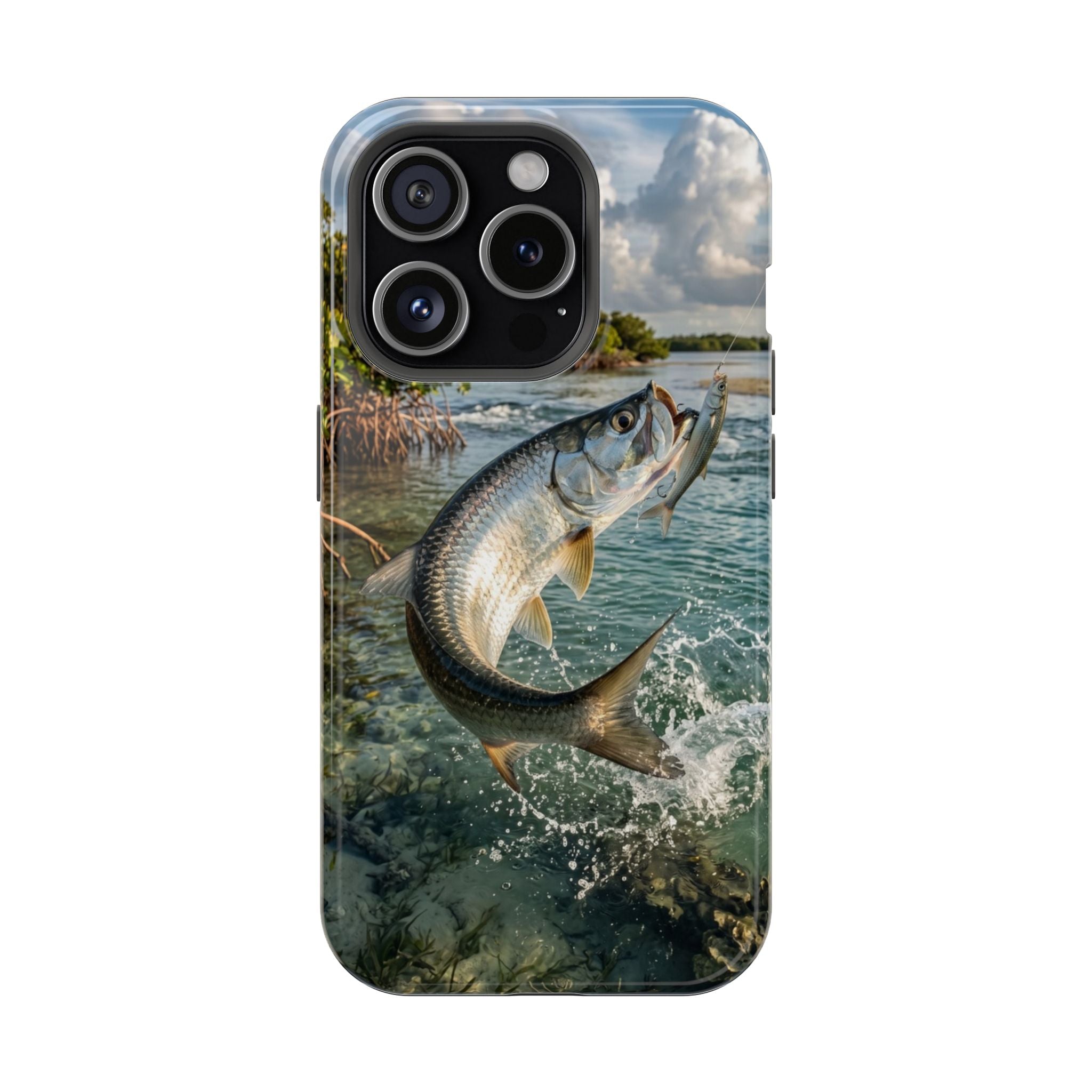 Tarpon Fishing Fish Phone Case MagSafe Compatible for iPhone & Samsung Galaxy | Tarpon Fisherman Gift | Dual Layer Tough Case