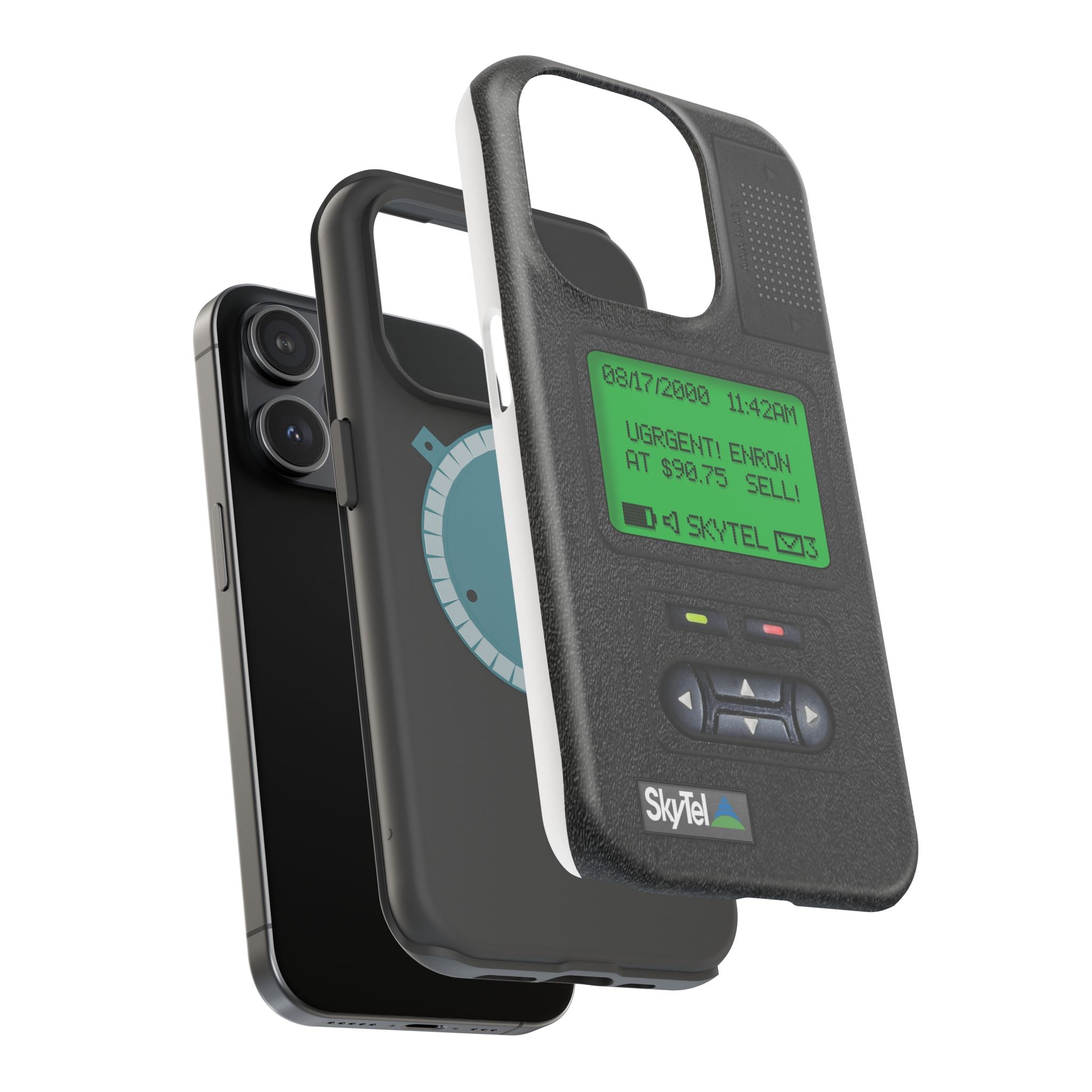 Pager Look Retro Tech Phone Case for iPhone Beeper - MagSafe Compatible - Duel layer Protection