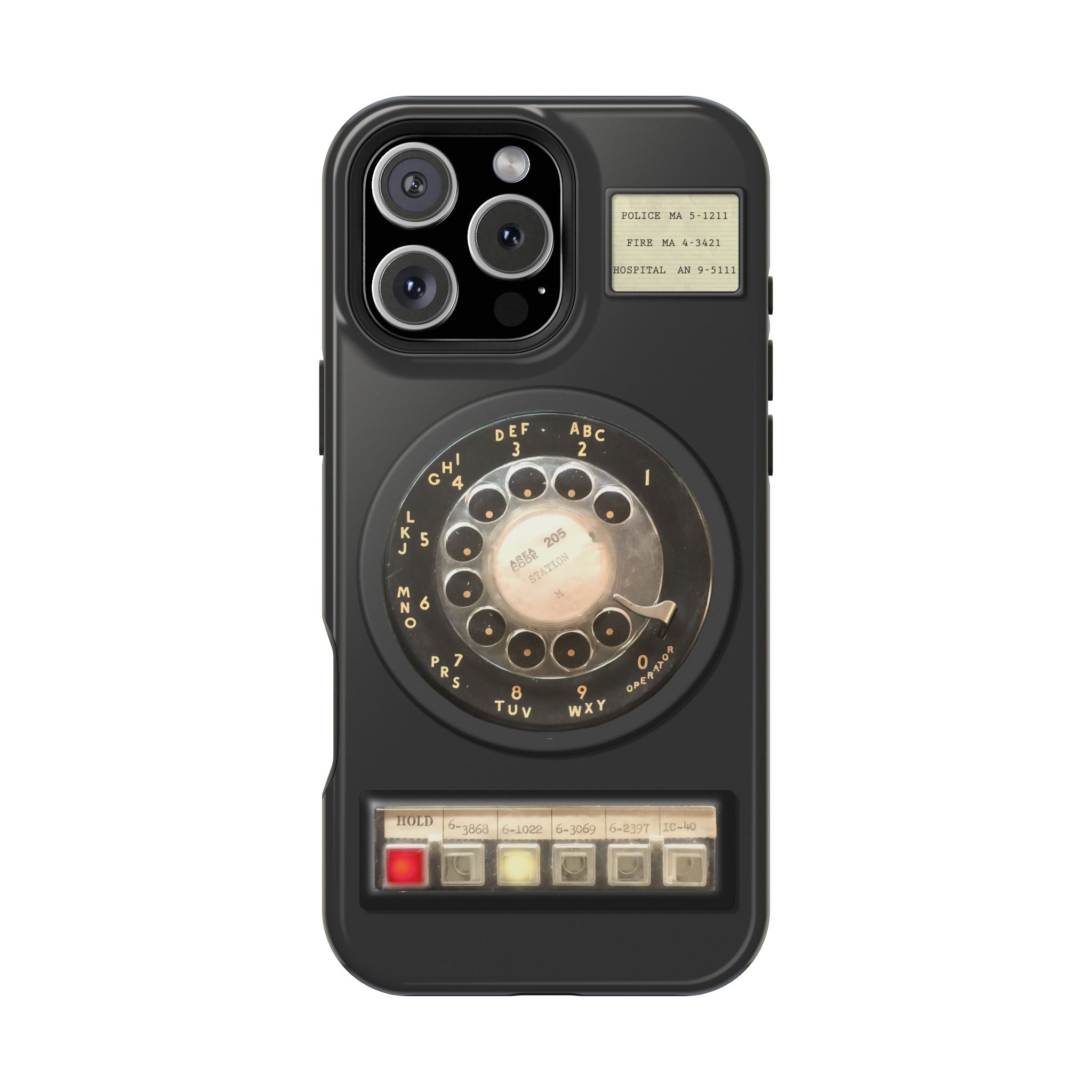 Multi Line Office Desk Phone Look MagSafe iPhone Case - Retro Rotary Dial Phone