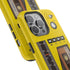 Retro Cassette AM FM Radio iPhone Case, Vintage Walkman Style Phone Case, MagSafe Dual Layer Protective Case Sport Yellow