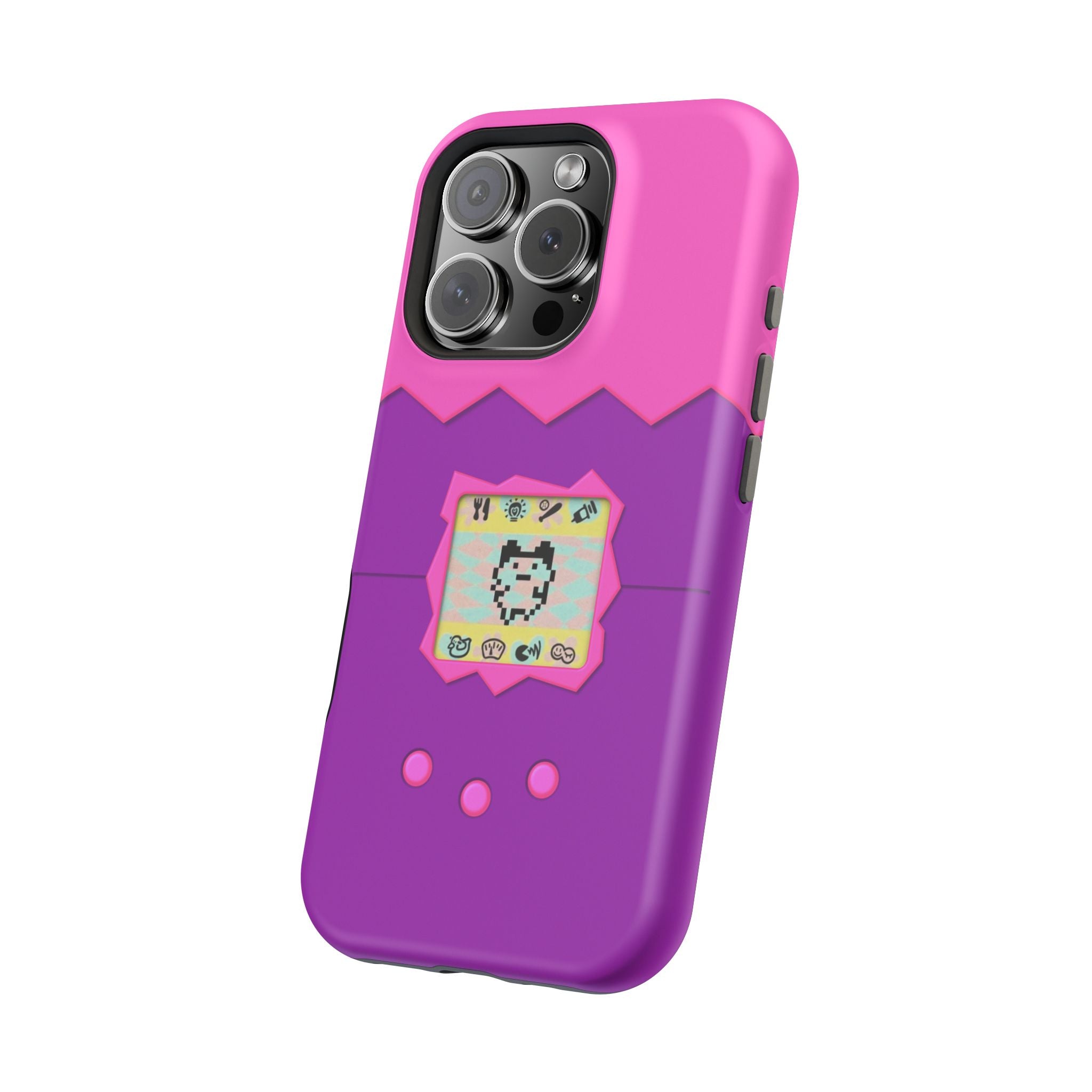 Virtual Pet Magnetic iPhone MagSafe Compatible Impact-Resistant Case Retro 90s