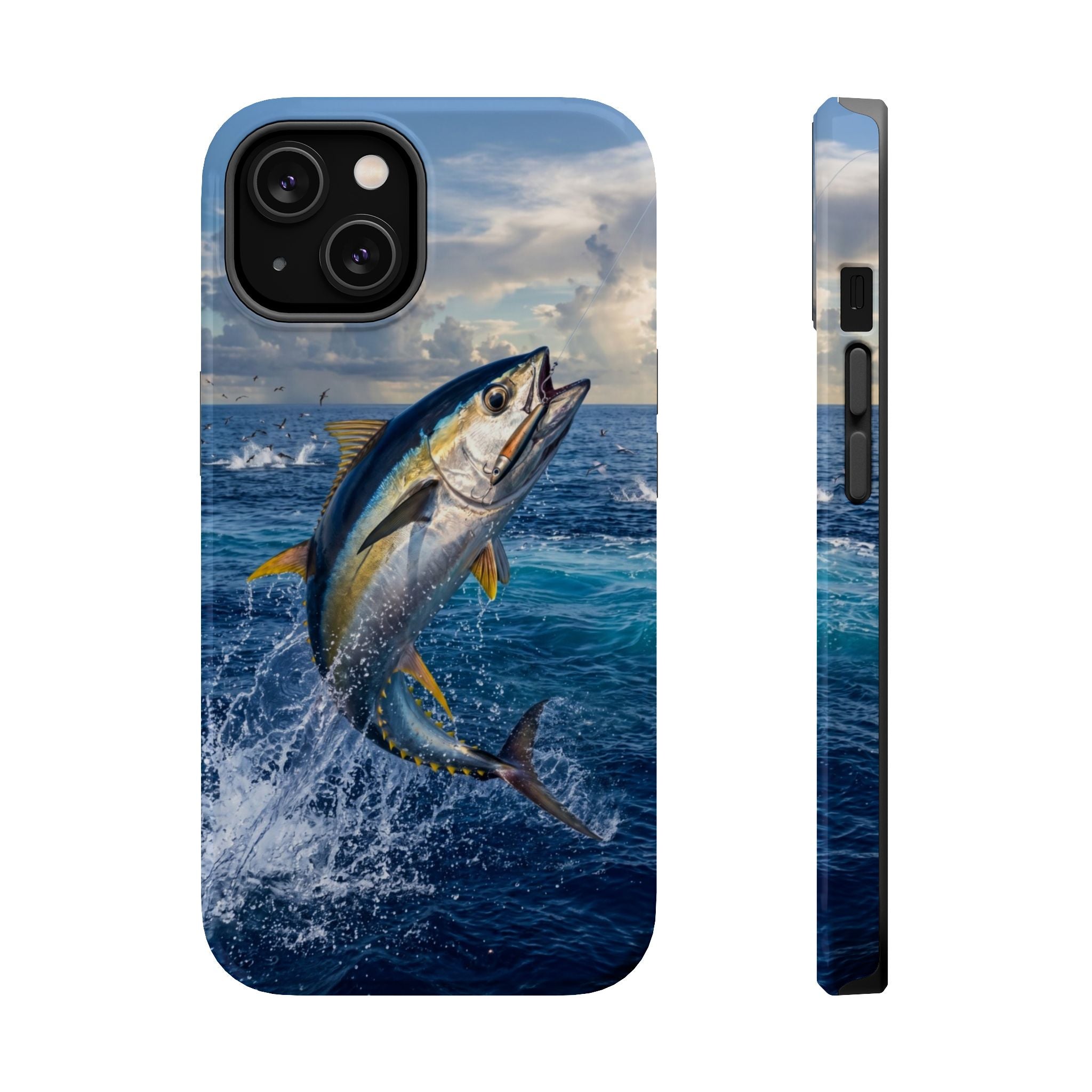 Tuna Fishing Fish Phone Case MagSafe Compatible for iPhone & Samsung Galaxy | Yellowfin Tuna Fisherman Gift | Dual Layer Tough Case