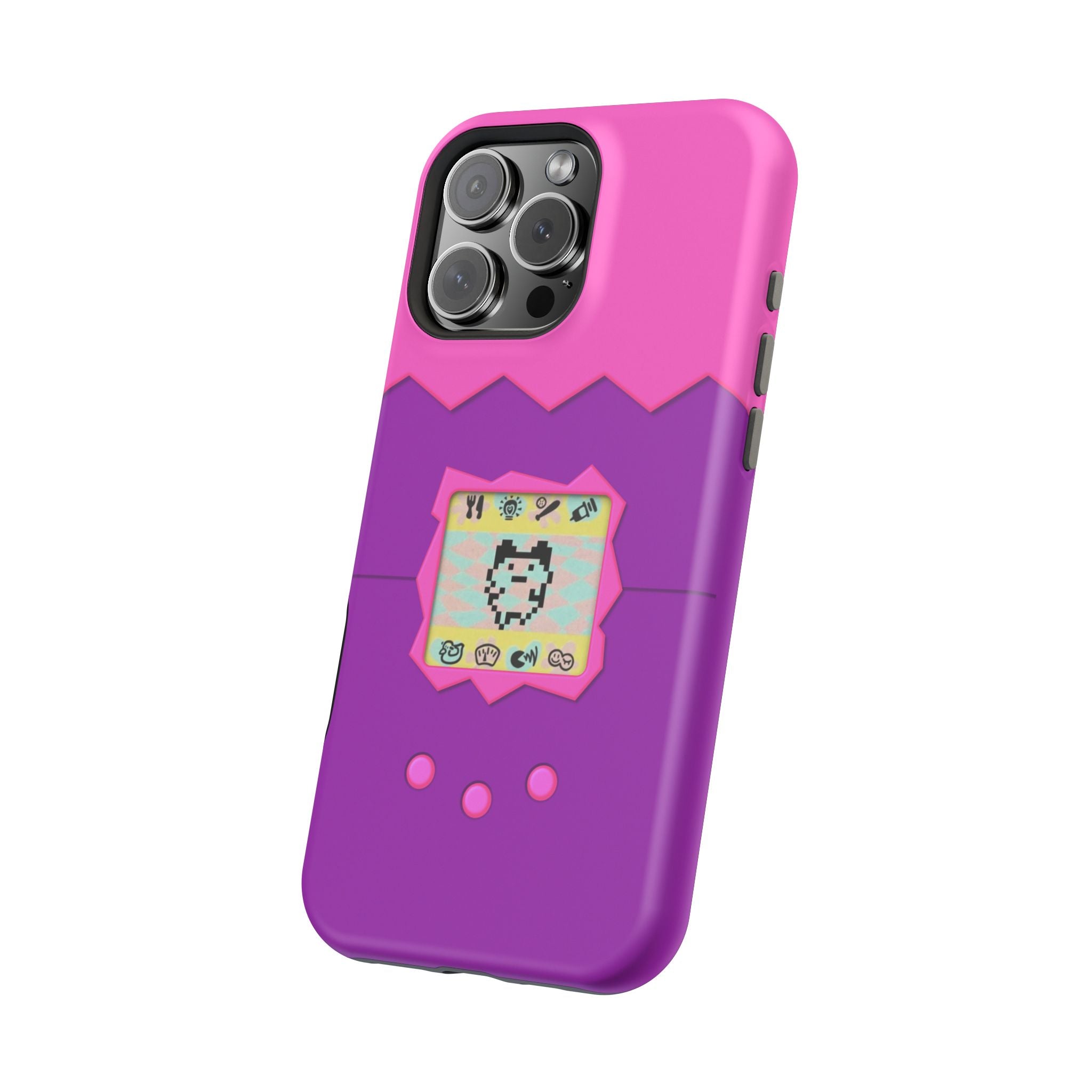 Virtual Pet Magnetic iPhone MagSafe Compatible Impact-Resistant Case Retro 90s