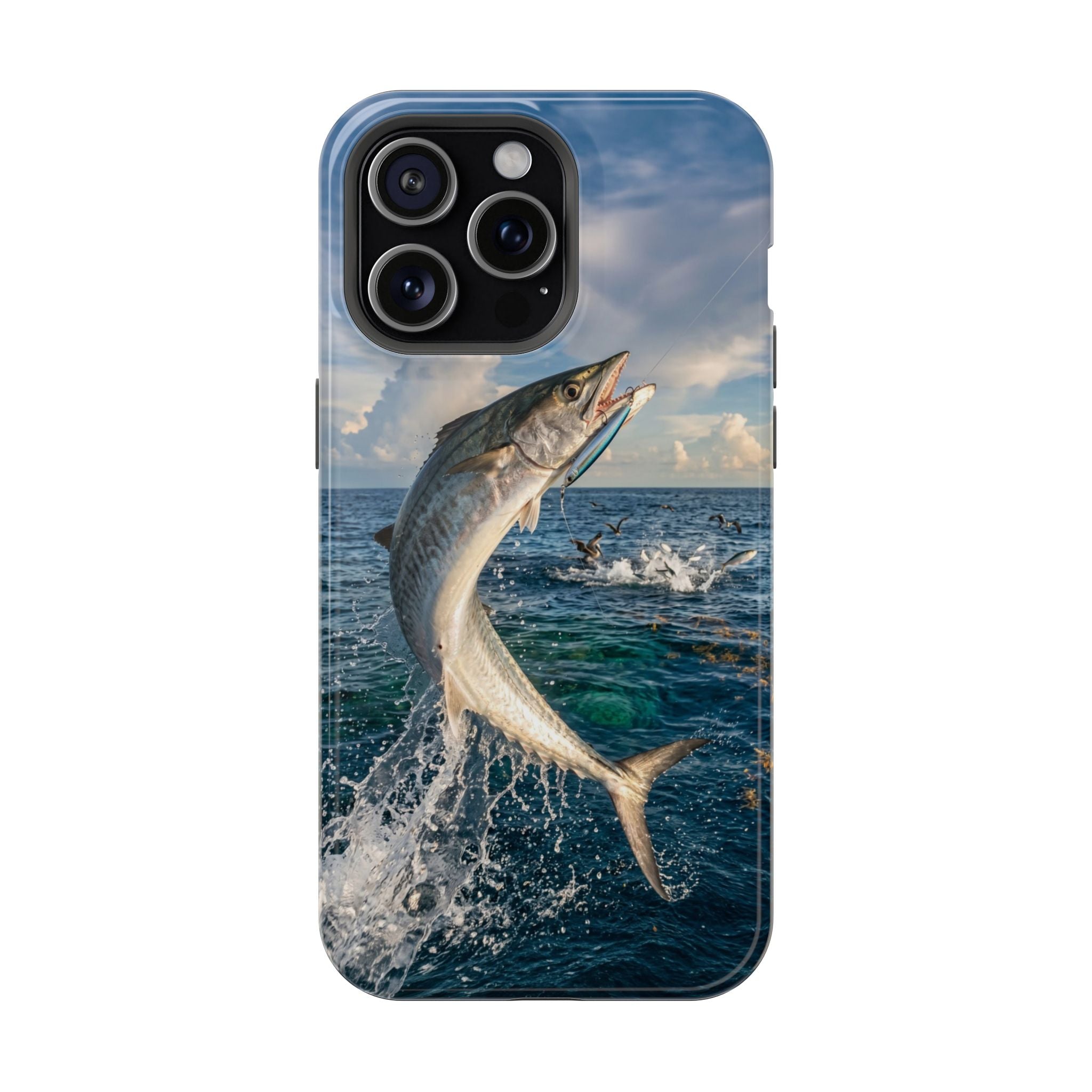 Kingfish King Mackerel Fishing Phone Case MagSafe Compatible for iPhone & Samsung Galaxy | Fisherman Gift | Dual Layer Tough Case