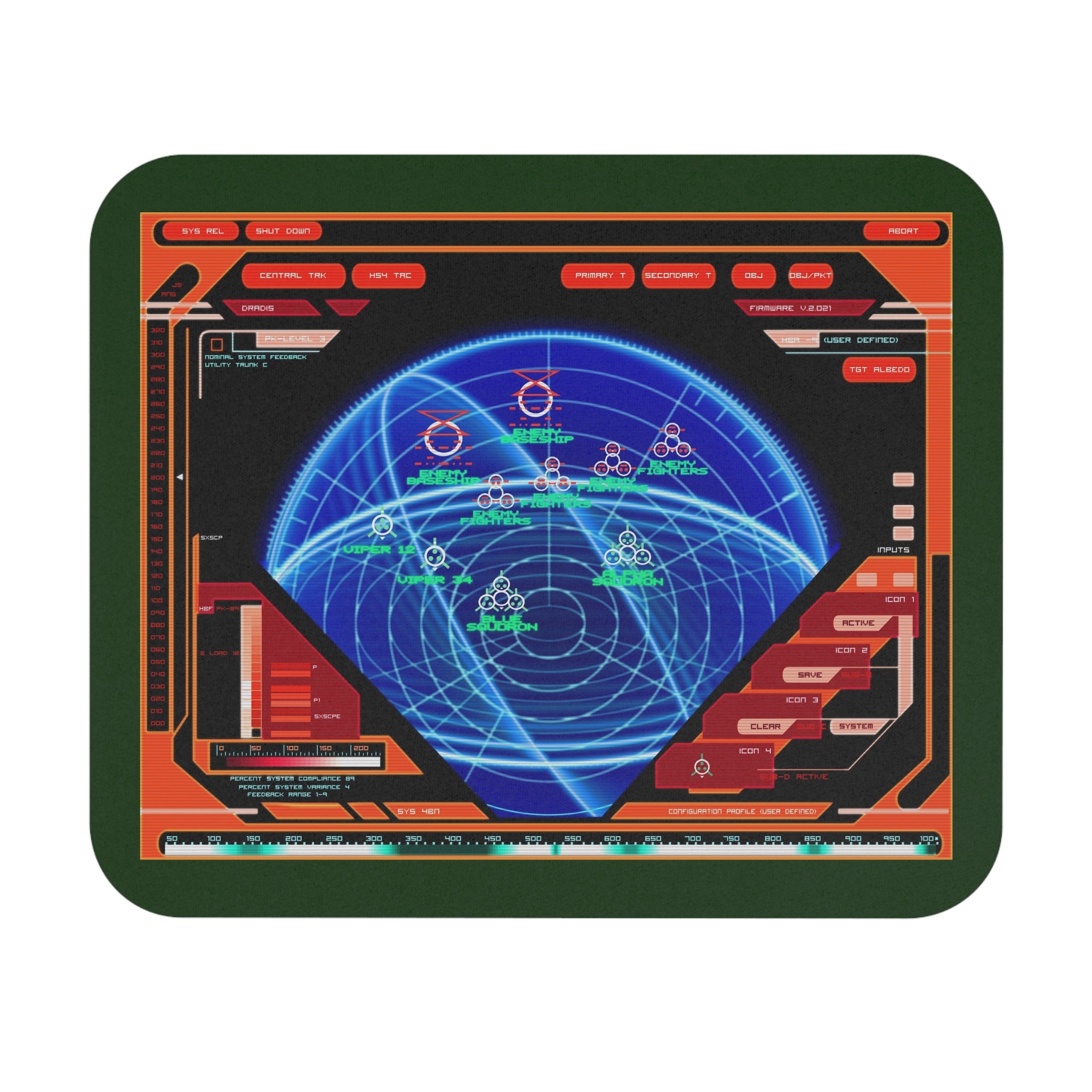 DRADIS Tactical Display Mouse Pad (Rectangle) Prop BSG