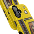 Retro Cassette AM FM Radio iPhone Case, Vintage Walkman Style Phone Case, MagSafe Dual Layer Protective Case Sport Yellow