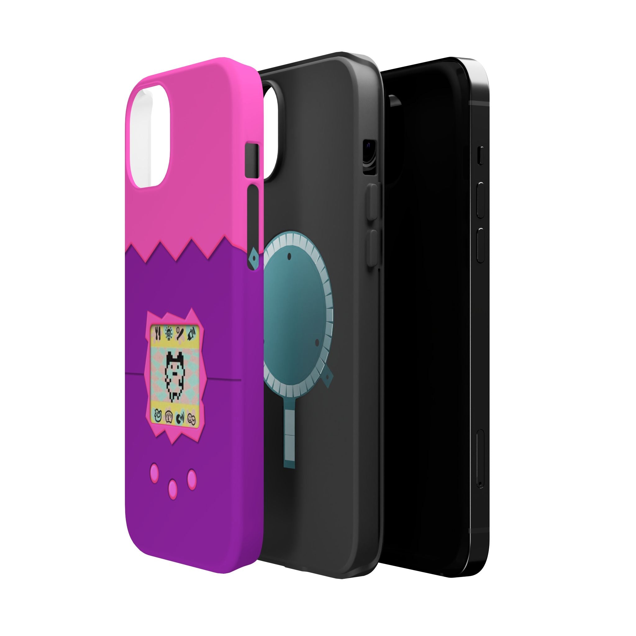 Virtual Pet Magnetic iPhone MagSafe Compatible Impact-Resistant Case Retro 90s