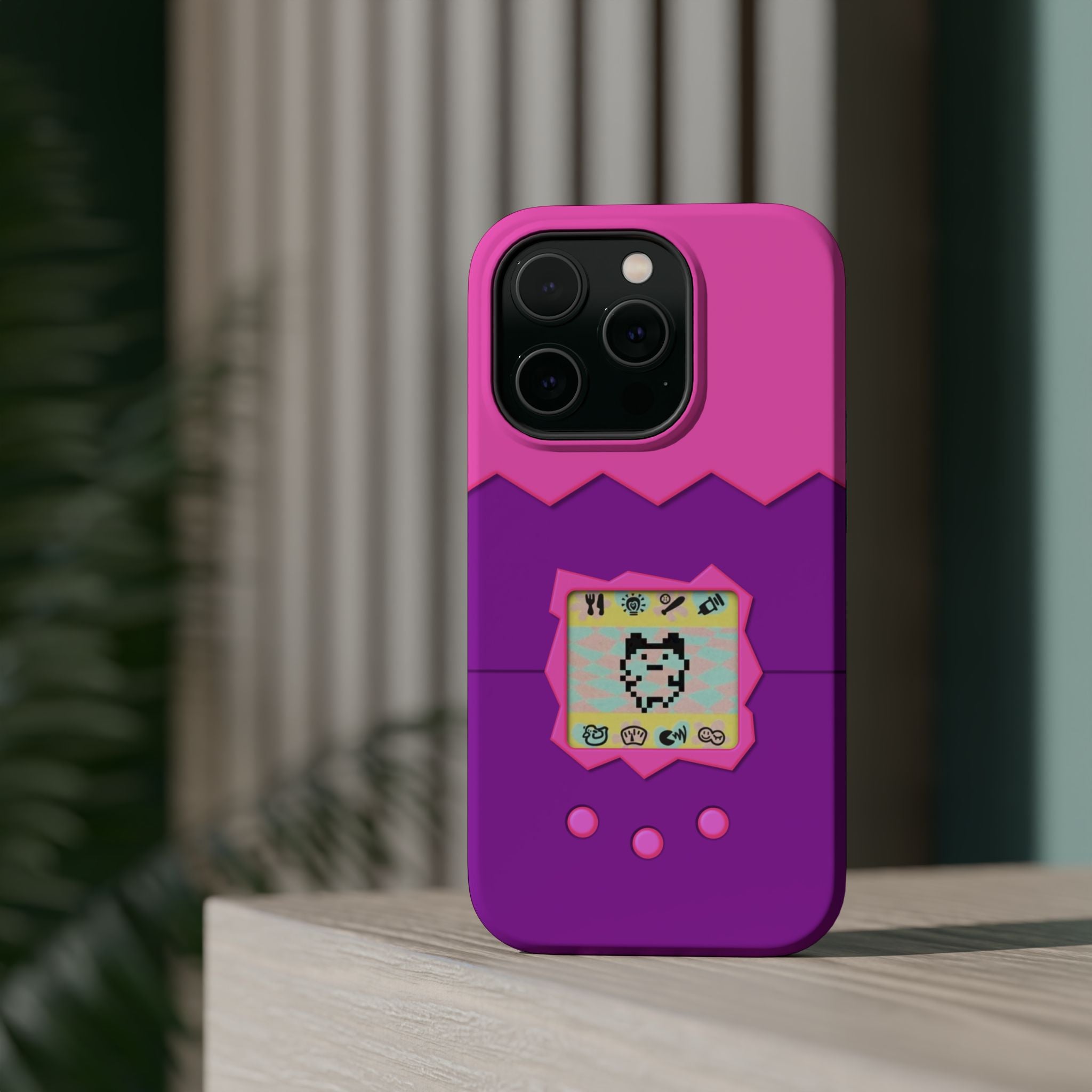 Virtual Pet Magnetic iPhone MagSafe Compatible Impact-Resistant Case Retro 90s