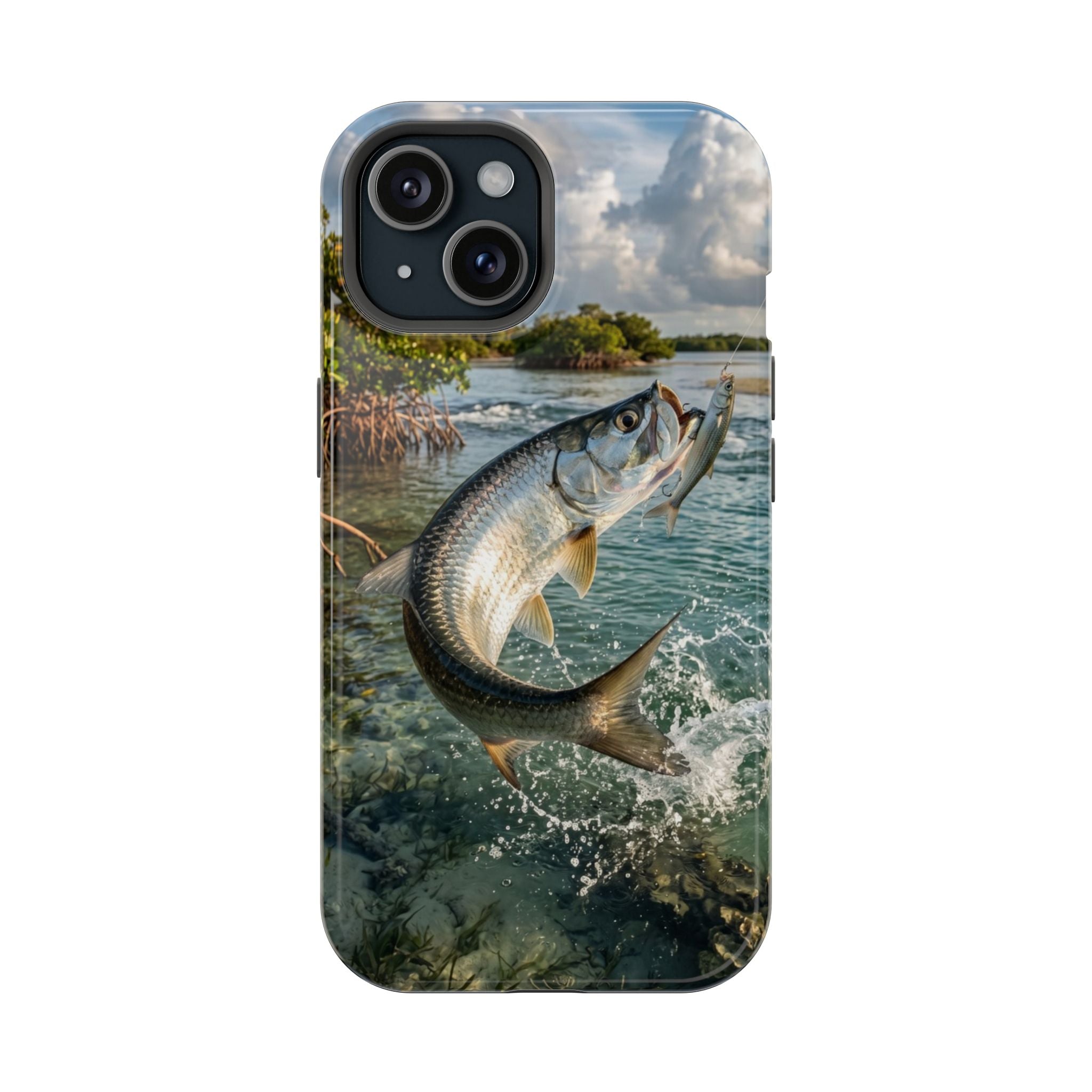Tarpon Fishing Fish Phone Case MagSafe Compatible for iPhone & Samsung Galaxy | Tarpon Fisherman Gift | Dual Layer Tough Case