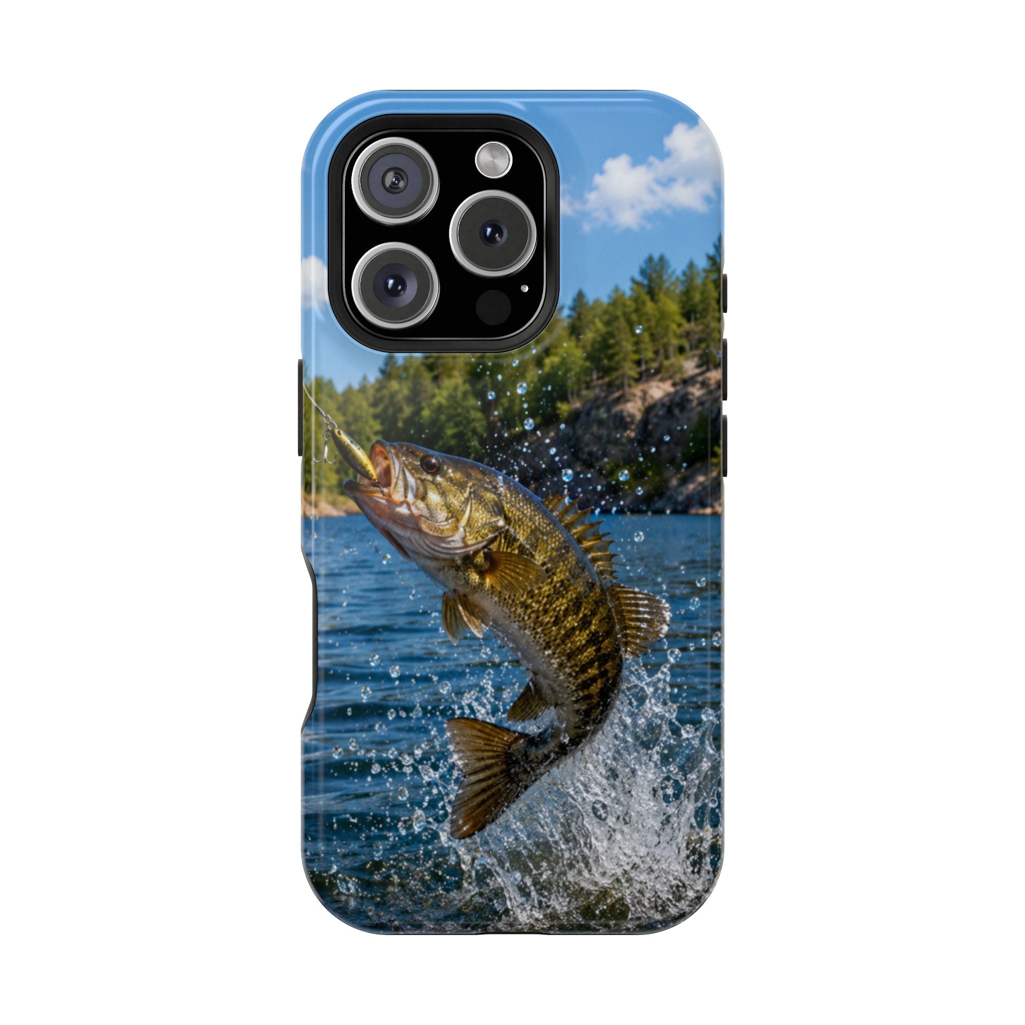 Smallmouth Bass Fishing Fish Phone Case MagSafe Compatible for iPhone & Samsung Galaxy | Bass Fisherman Gift | Dual Layer Tough Case
