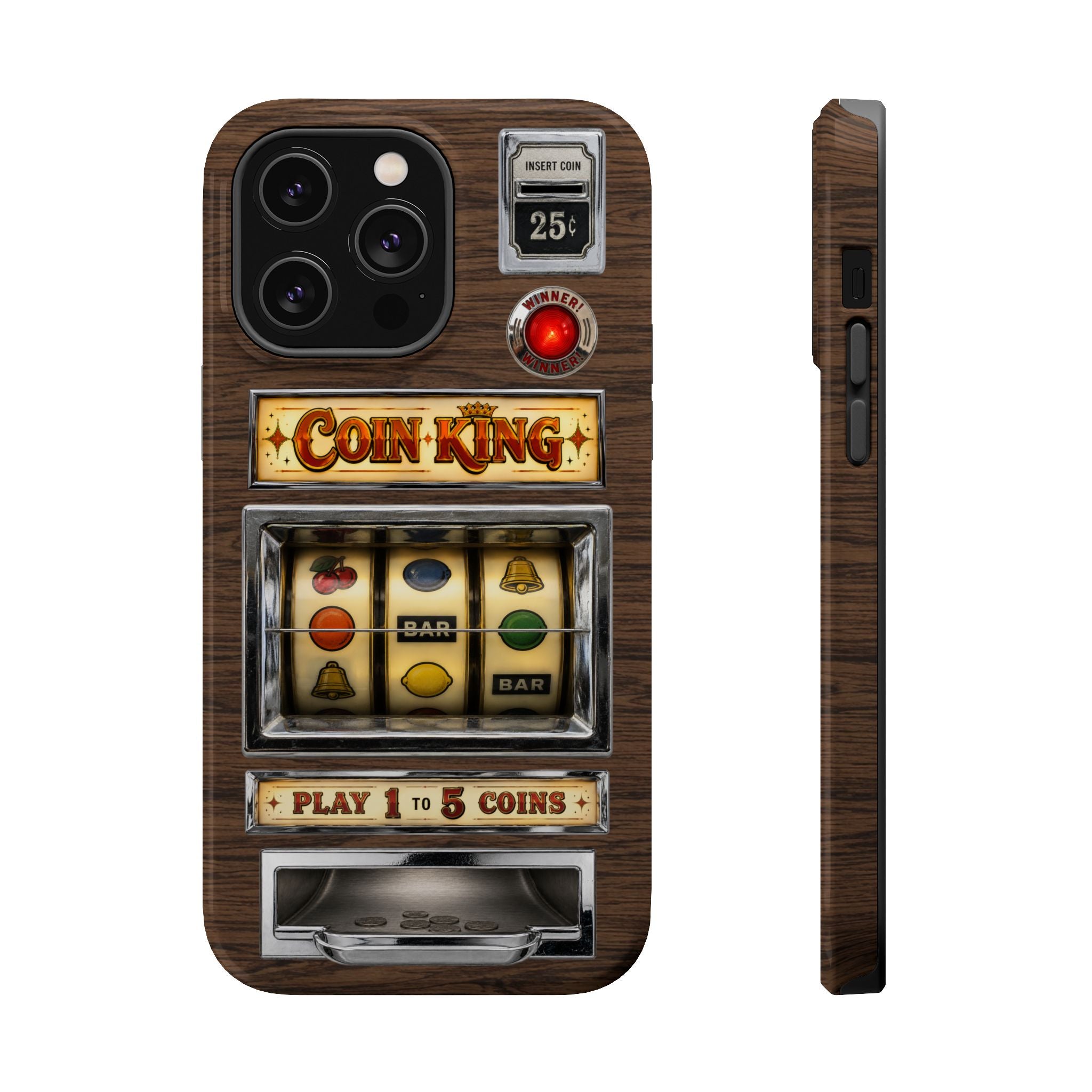 Vintage Slot Machine Phone Case, MagSafe Compatible, Retro Mechanical Casino Tech, Gambler Gift - Duel Layer Impact Protection