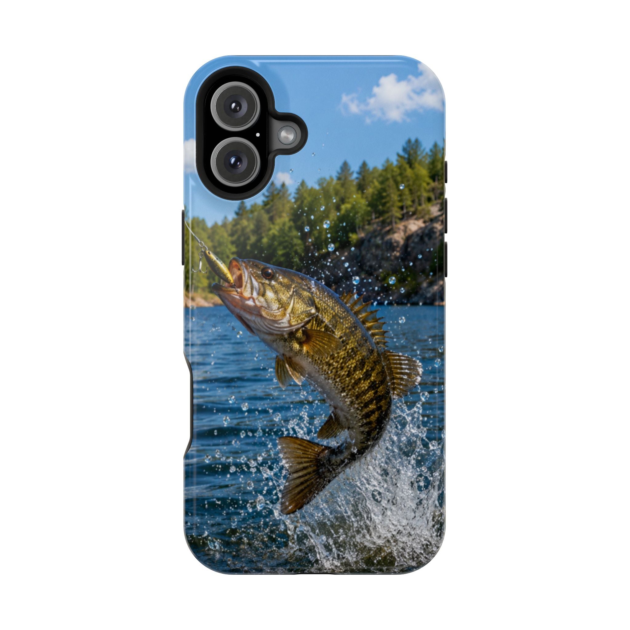 Smallmouth Bass Fishing Fish Phone Case MagSafe Compatible for iPhone & Samsung Galaxy | Bass Fisherman Gift | Dual Layer Tough Case