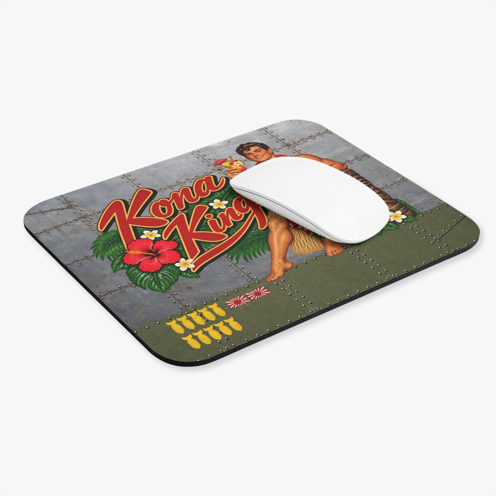 Kona King WW2 Airplane Nose Art Male Beefcake Pinup Mouse Pad (Rectangle)